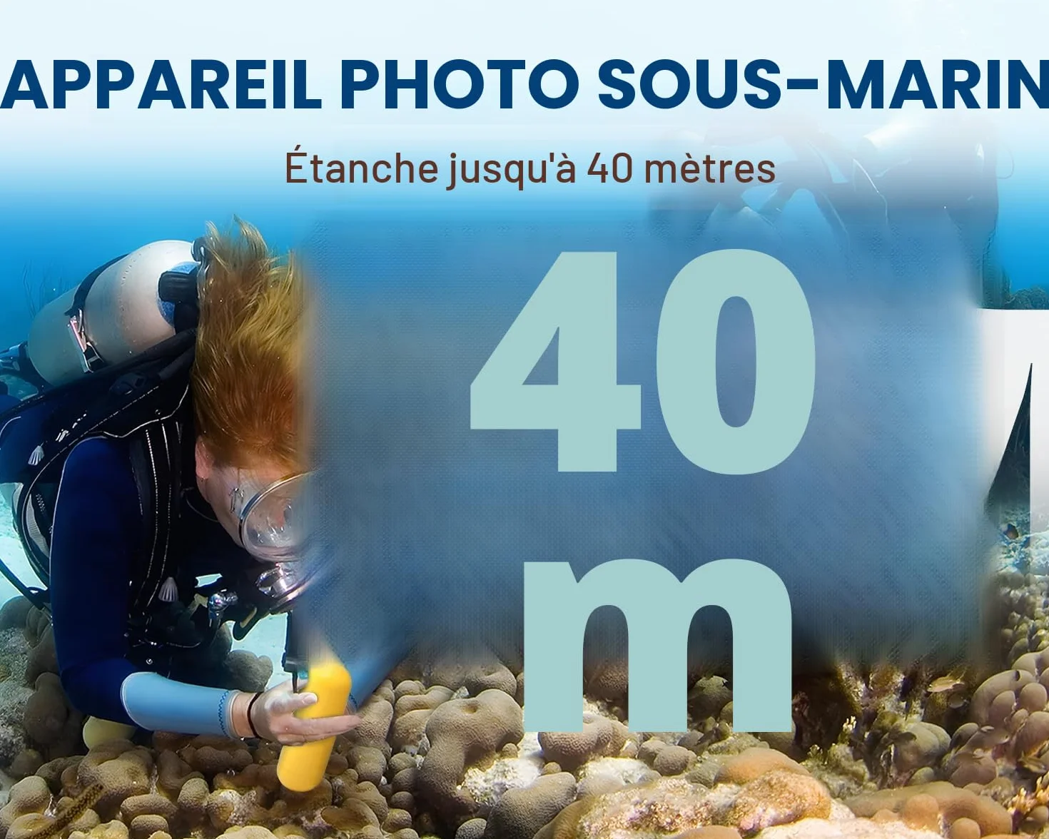 Caméra Sport 4K60FPS 48MP Écran Tactile 64GB Carte 40M Étanche EIS 170° WiFi Télécommande 2x1350mAh