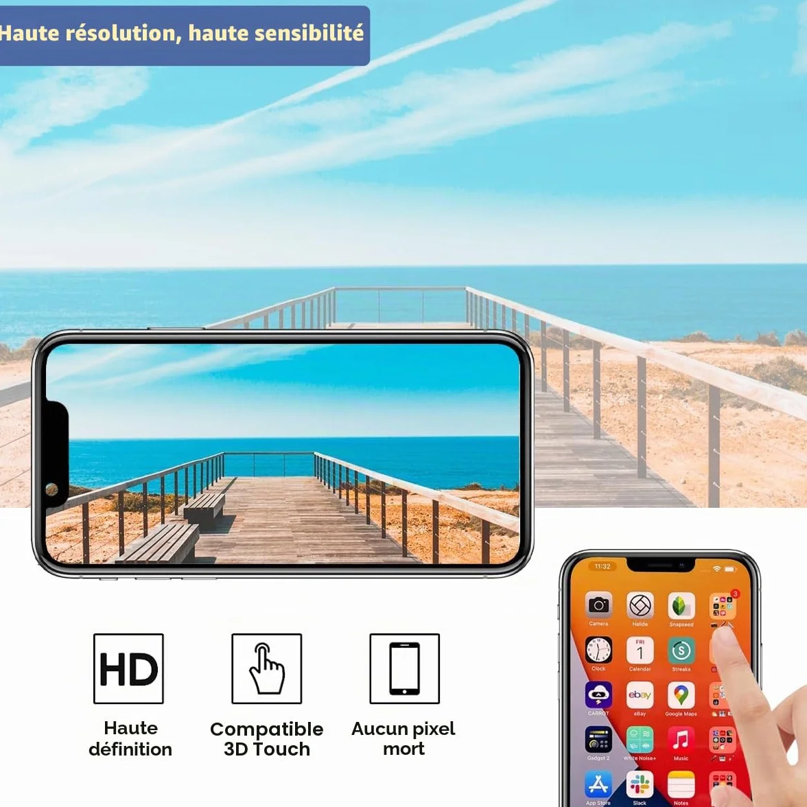 Yodoit Écran pour iPhone 13 LCD Ecran 6,1" FHD Tactile Vitre 3D Touch Face ID Digitizer Complet et Kit de réparation