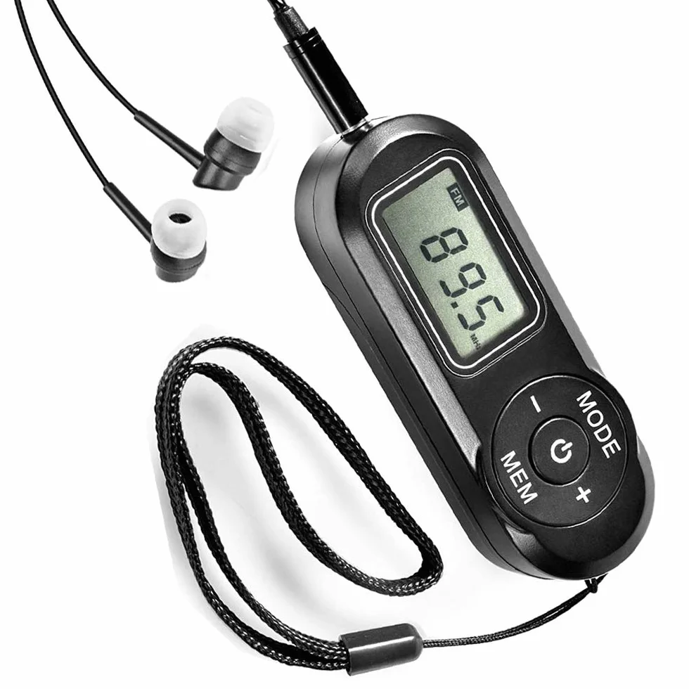 Radio de Poche Personnel FM Mini Récepteur Portable avec Affichage Numérique LCD et Casque