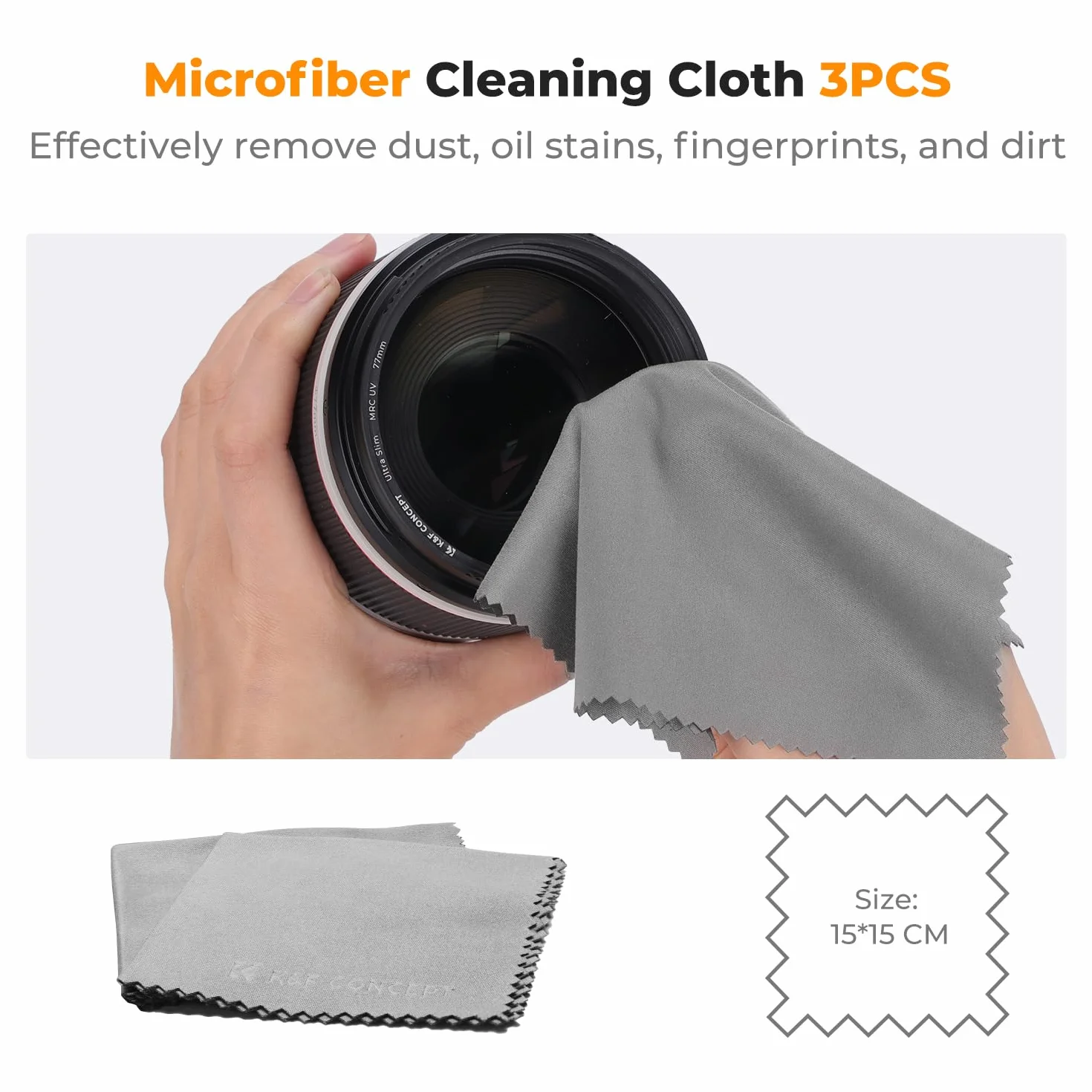 K&F CONCEPT Kit de Nettoyage Appareil Photo 15-en-1 Soufflerie d'air, Lingettes Nettoyantes*6, 60ml Liquide de Nettoyage, Chiffon de Nettoyage*5, Brosse de Nettoyage pour DSLR Téléphones Portables