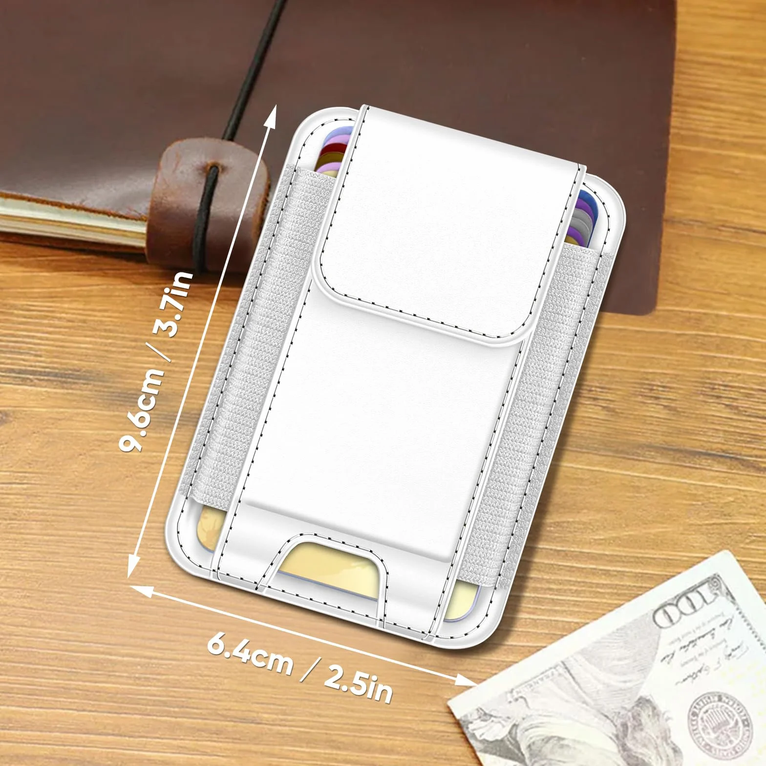 CASEBOT Porte-Cartes magnétique RFID pour iPhone 17/16/15/14/13/12, Cuir Slim, 6 Cartes