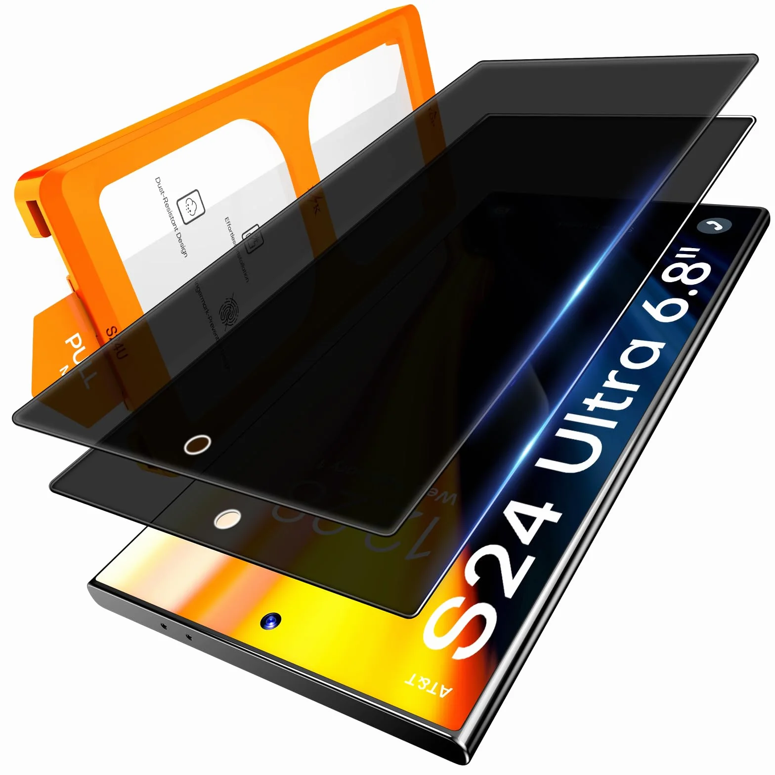 LϟK Lot de 2 Verre Trempé pour Samsung Galaxy S24 Ultra Écran Anti Espion