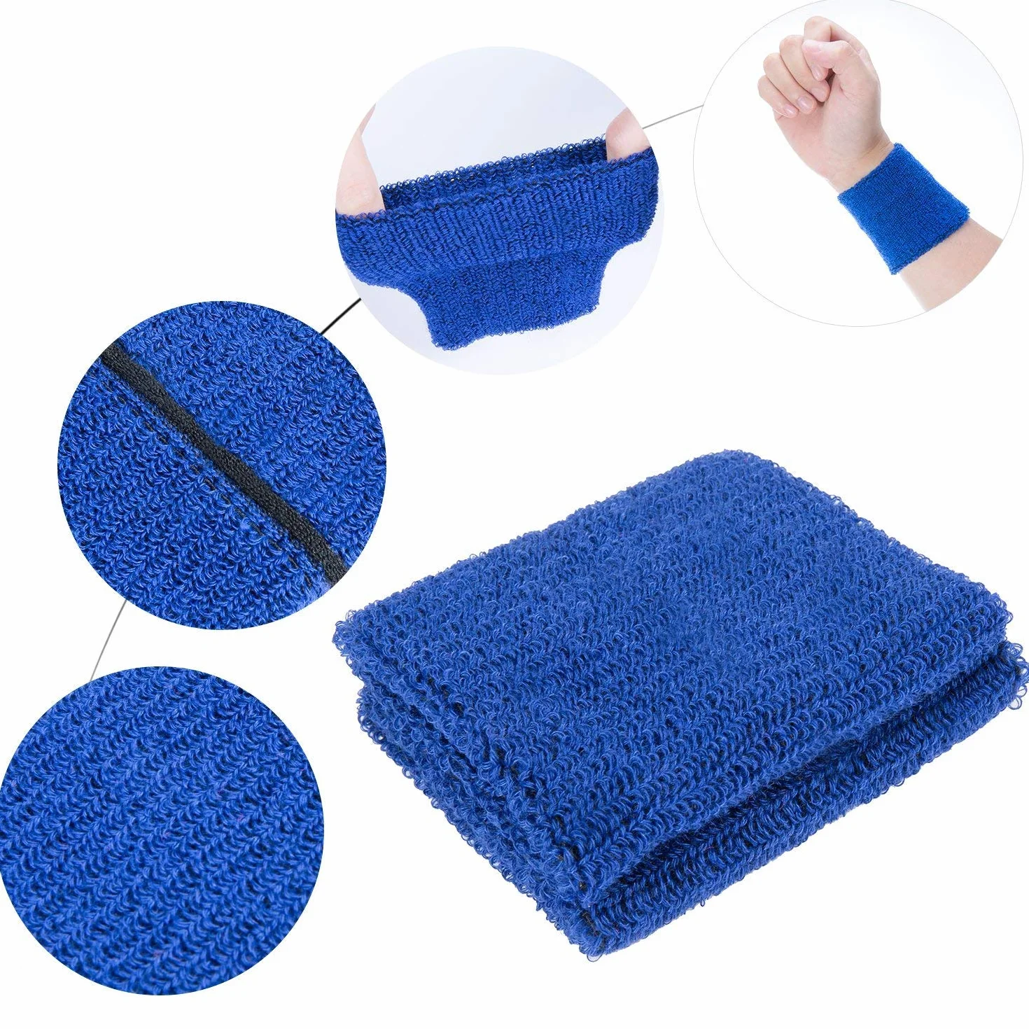 Czemo 24 Pièces Bandeau de Transpiration en Sport Poignet éponge Antisudation pour Hommes Femmes Enfants