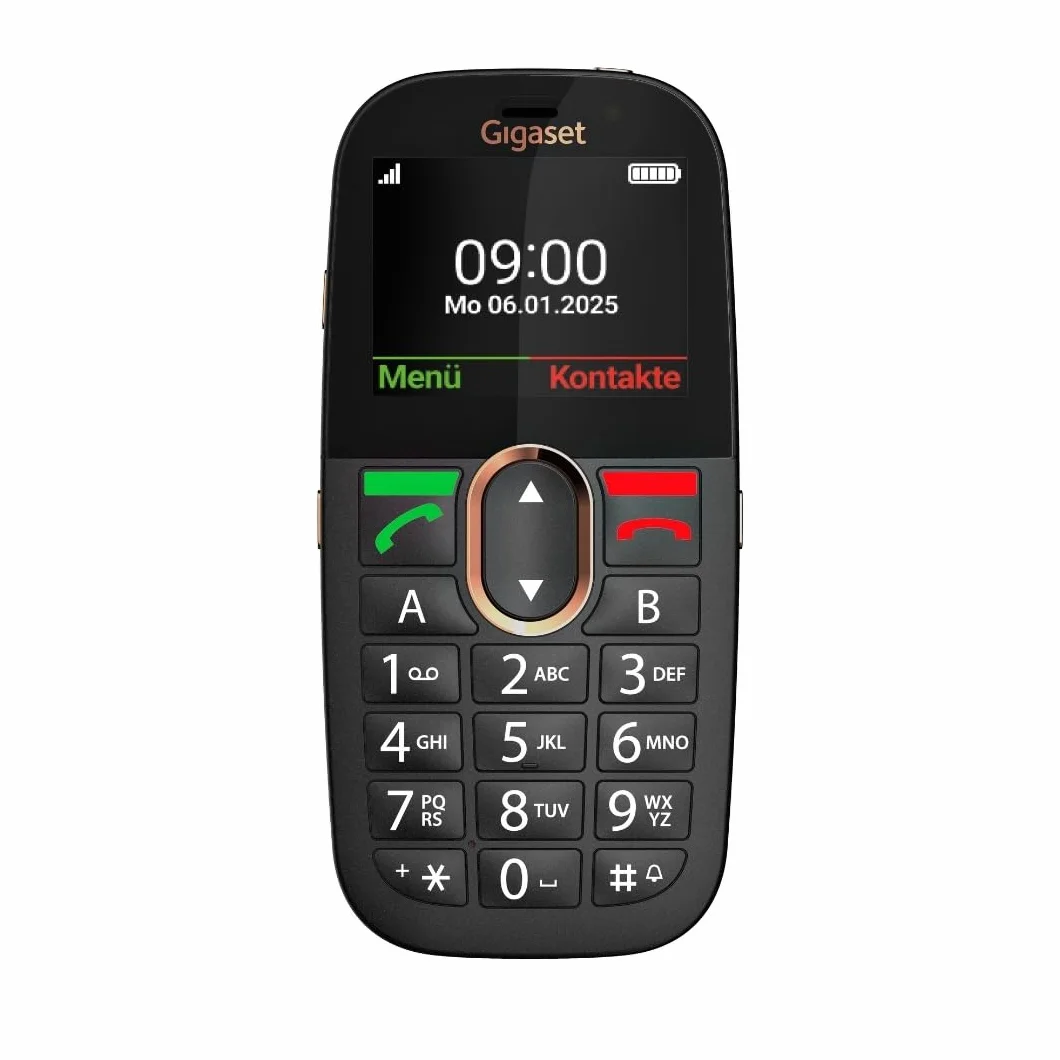 Gigaset GL695 téléphone Senior à Grandes Touches 4G Volte écran IPS 2,31" Batterie 1400 mAh Audio Boost Touche SOS Bluetooth 5.0 Noir