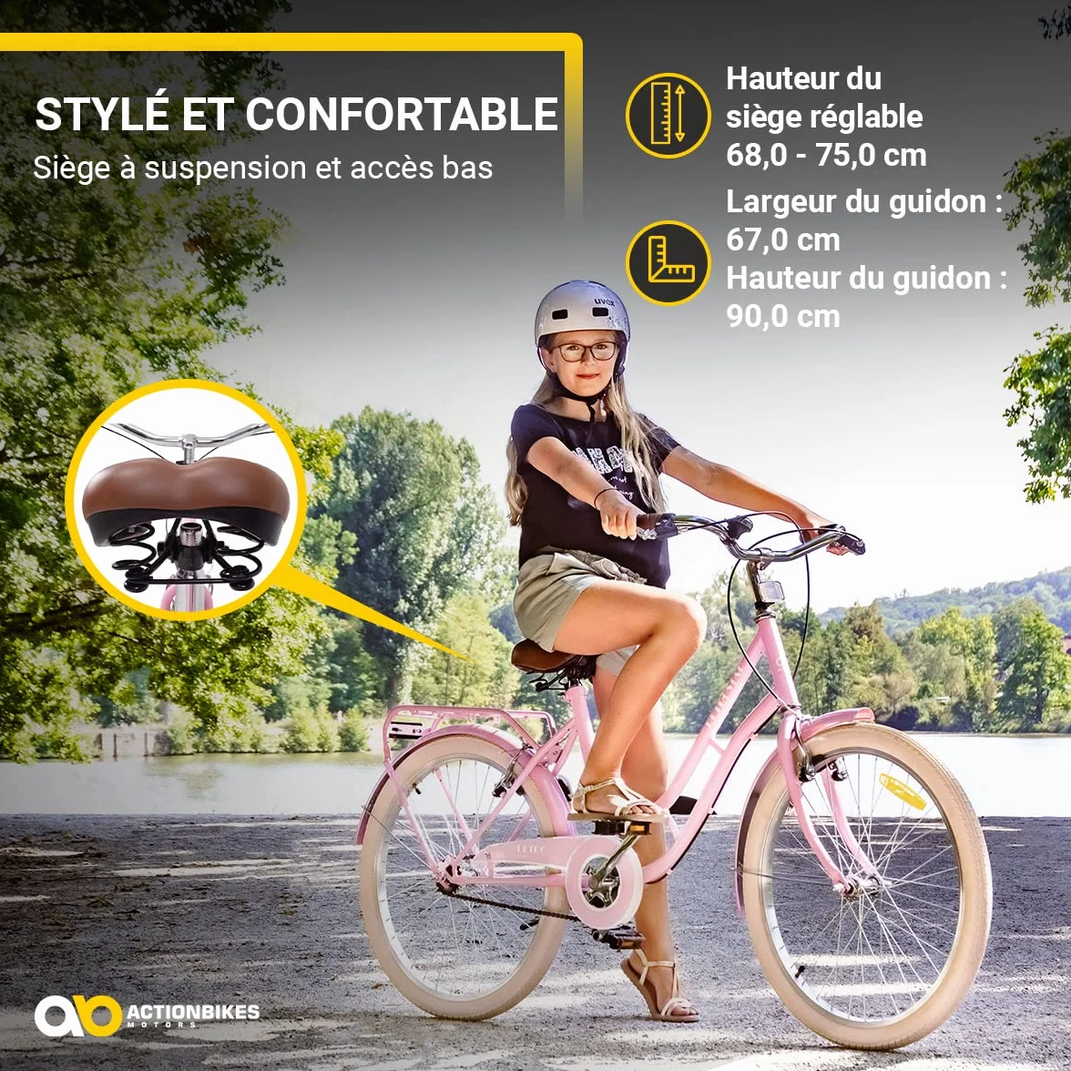 Actionbikes Vélo Enfant Retrostar 20 Pouces Frein V-Brake Roue Libre Garde-chaîne Bicyclettes Vélo de Course