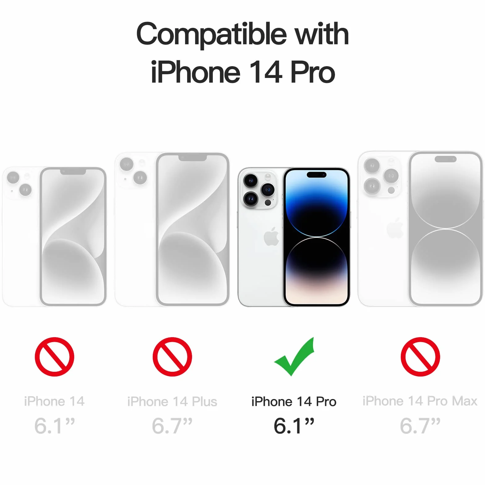 JETech Protection d'Écran à Couverture Complète pour iPhone 14 Pro 6,1 Pouces, Integrale Film en Verre Trempé 9H Compatible Coque, HD Transparent, Lot de 3