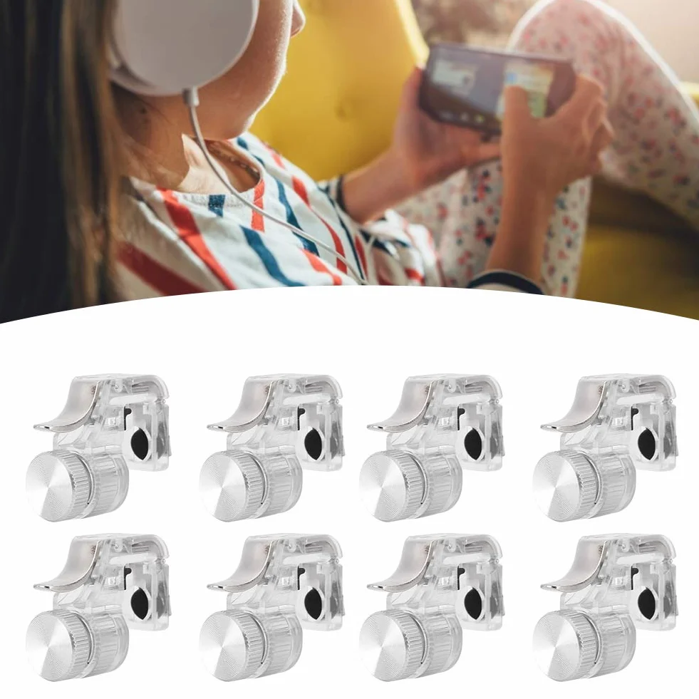 Le Contrôleur de Jeu Mobile Déclenche 8 Pcs R11 Quatre Six Doigts Assistant Bouton Mobile Trigger pour Le Jeu pour Le Téléphone PUBG (Argent)