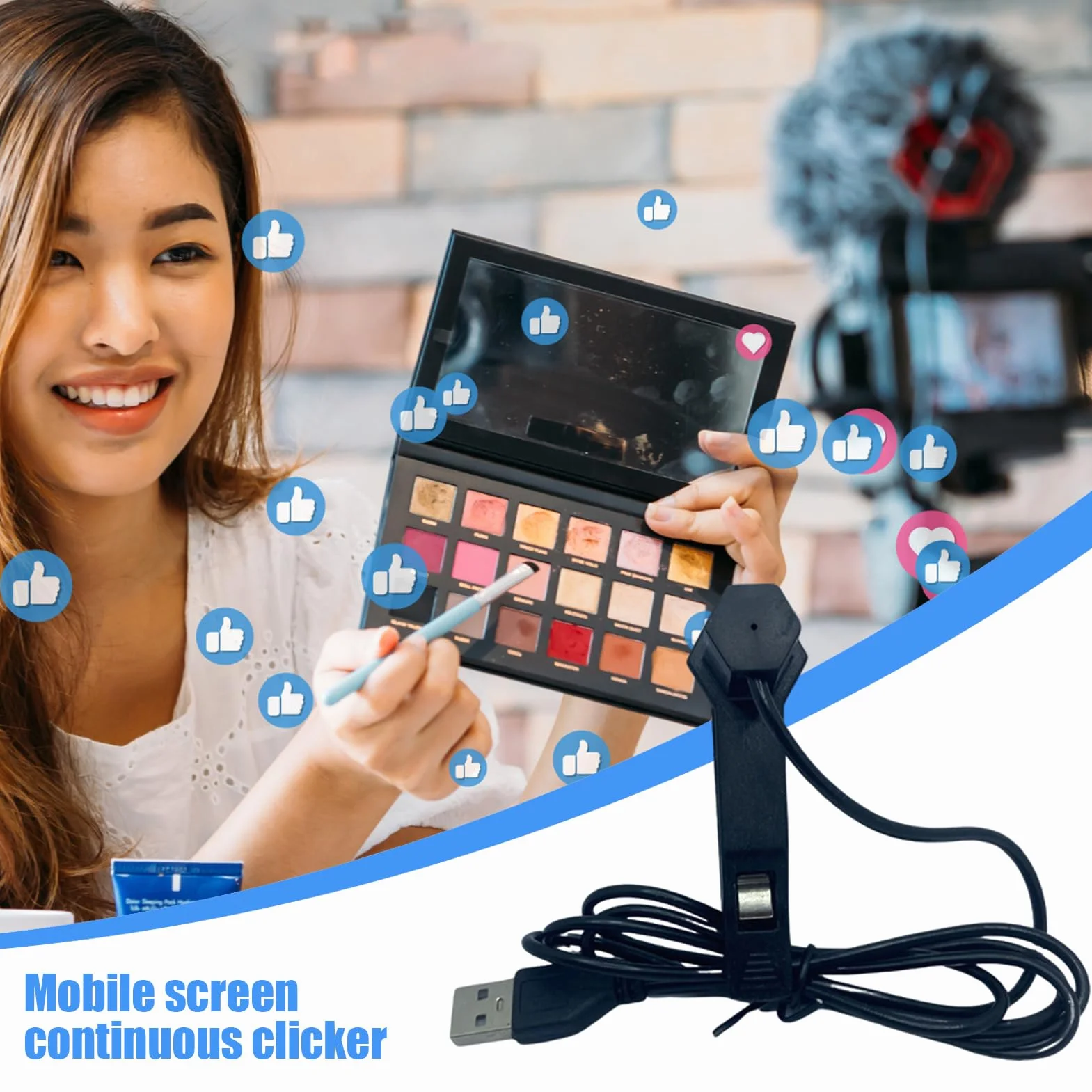 Clicker automatique | Tapper d'écran | Appareil d'écran de téléphone | Clicker automatique d'écran | Clicker de vitesse USB pour téléphone Apps Video Streaming Gadget Fast Click Simulation Finger