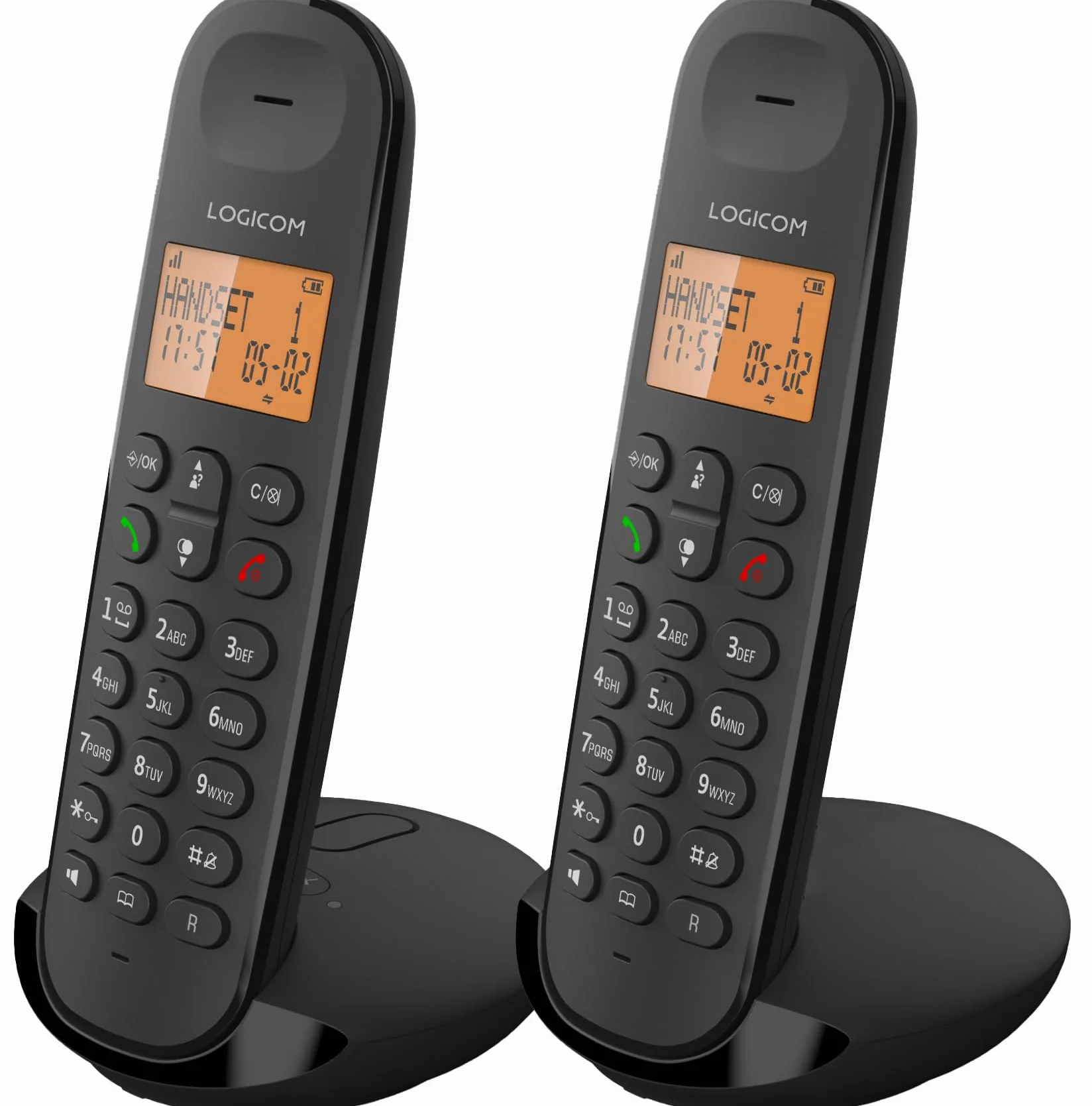 Logicom ILOA 255T Téléphone Fixe sans Fil avec Répondeur Enregistreur - Duo - Téléphones analogiques et dect - Noir