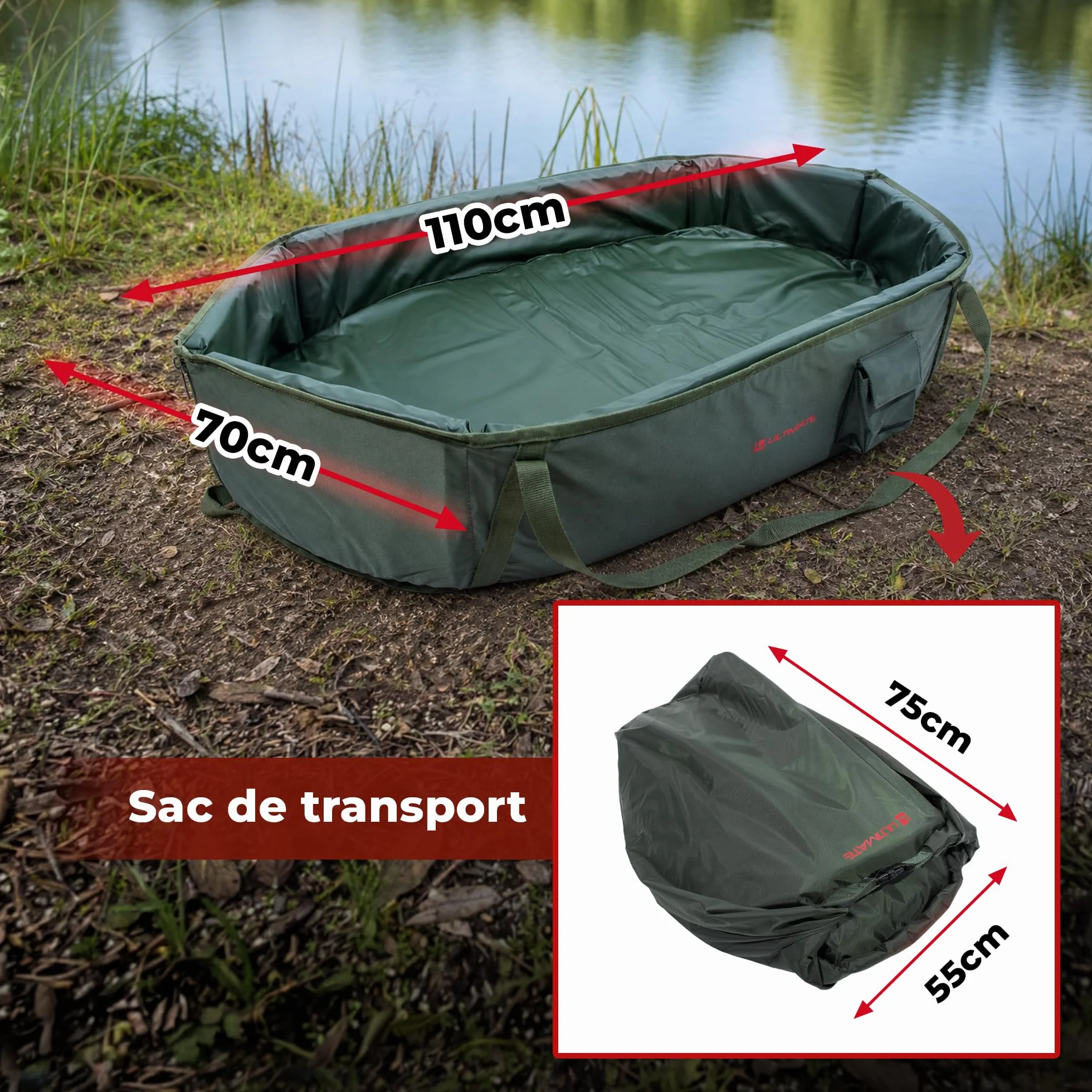 Adventure Carp Cradle Tapis De Réception Sac De Conservation