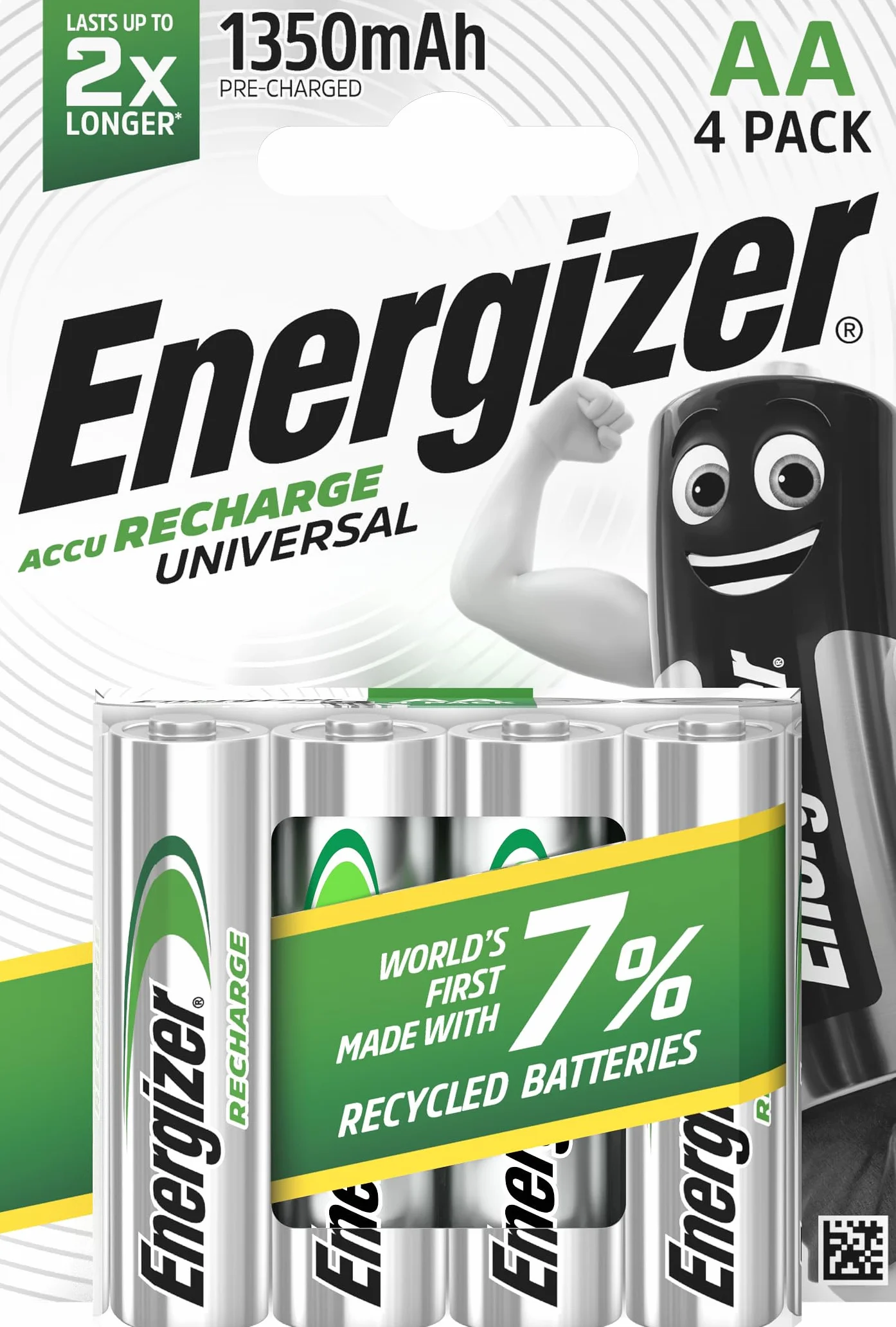 Energizer Piles Rechargeables AA 1350 mAh NiMH Lot de 4