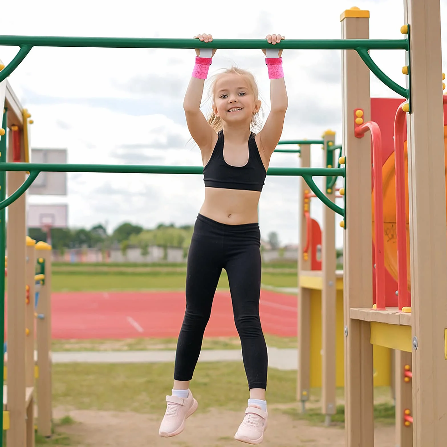 Abeillo Gants de préhension en cuir pour enfants, entraînement croisé, gymnastique, poignées de traction, bandages de poignet, ensemble fitness