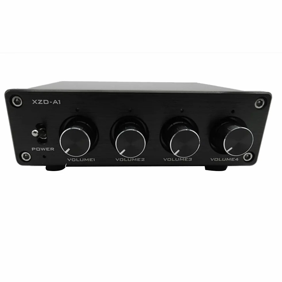 Hub Distributeur Audio HiFi 1 Entrée 4 Sorties Commutateur Source Argent