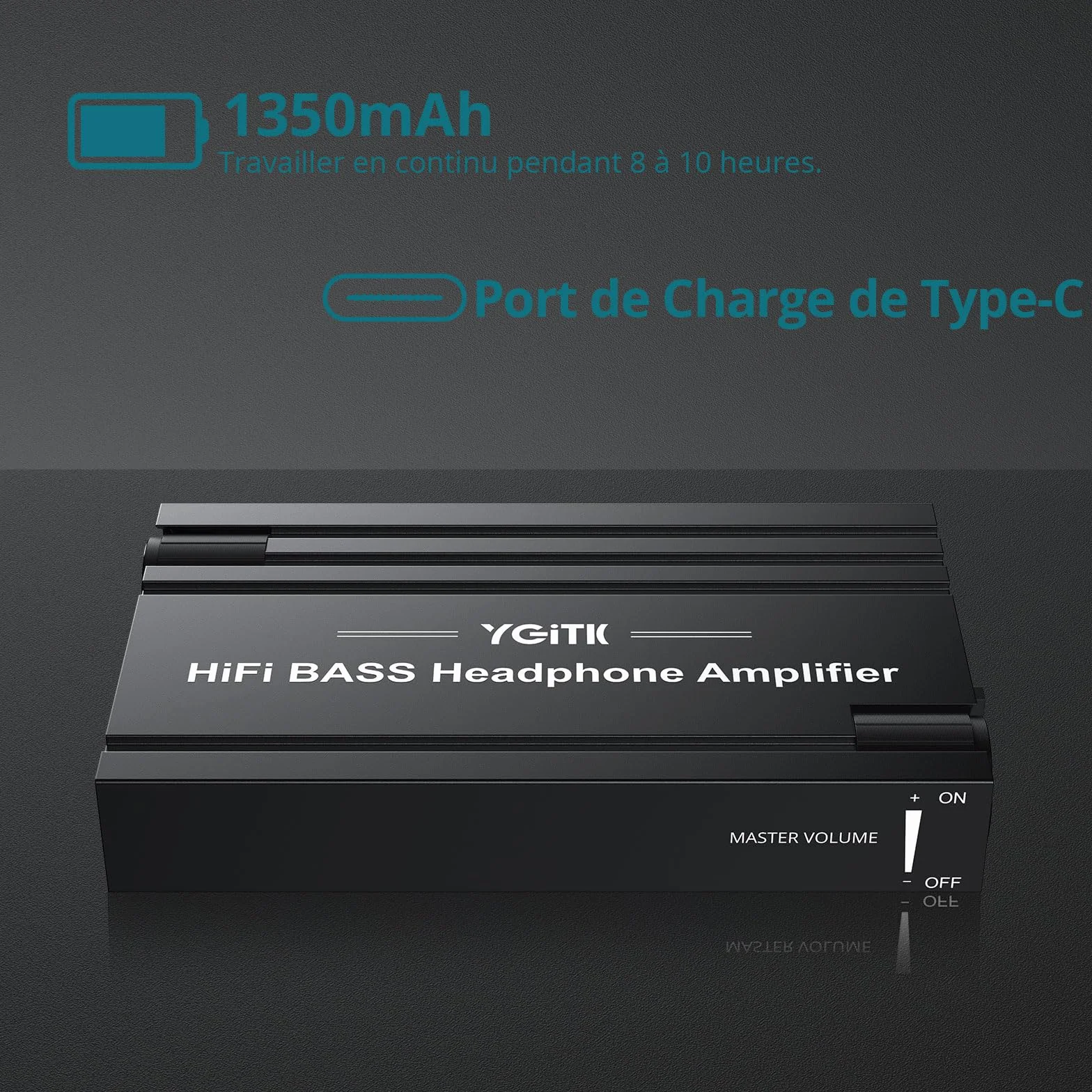 Amplificateur de Casque HiFi Bass Amplificateur de Casque HiFi 16-600Ω Sortie Stéréo Audio 3.5mm Portable et Rechargeable pour MP3/ MP4/ Téléphones/Ordinateur