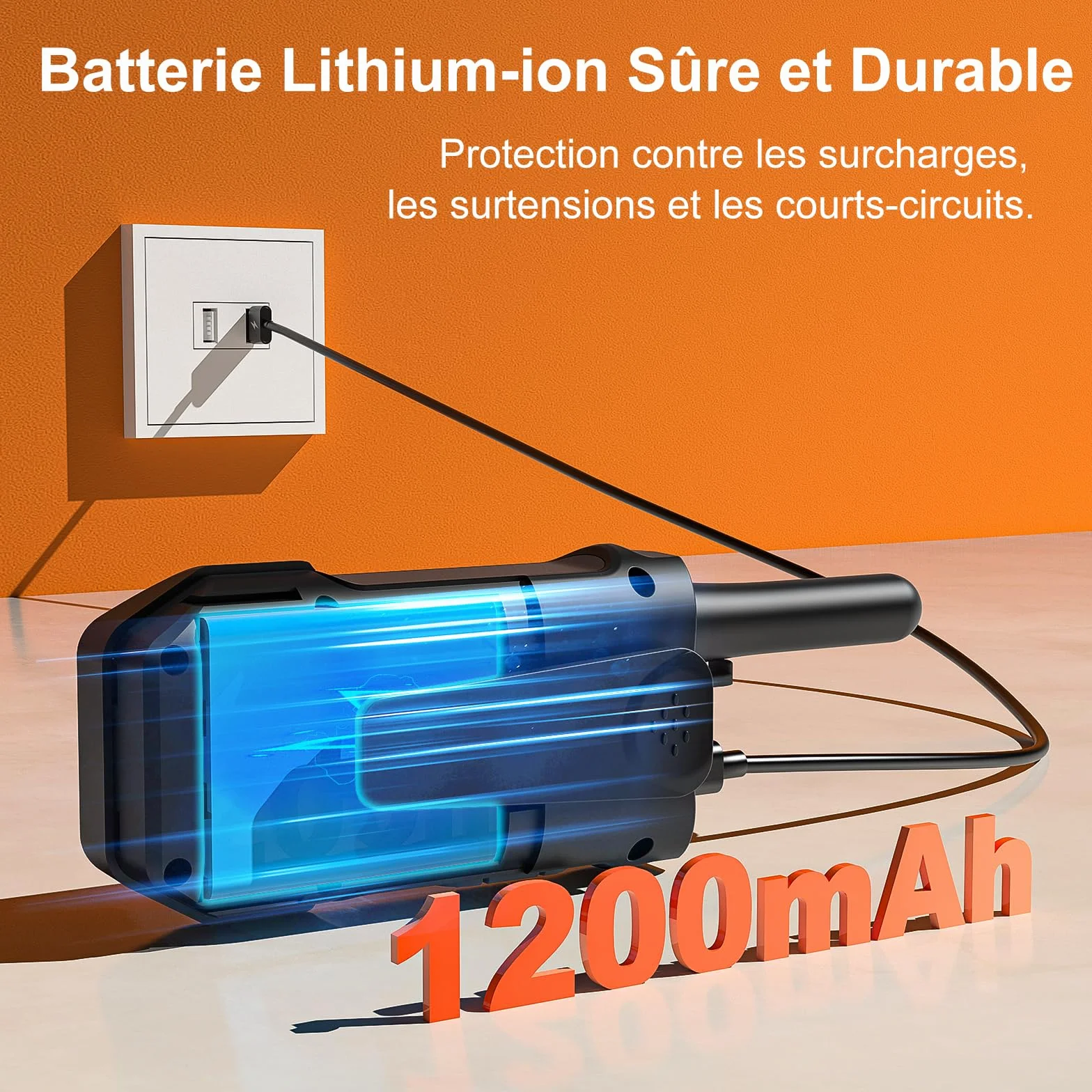 Talkie Walkie 4 Pièces Longue Portée Rechargeable USB C 16 Canaux pour Camping Randonnée Vélo