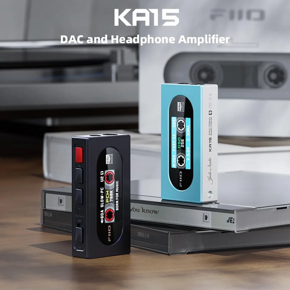 FiiO KA15 DAC Portable et amplificateur de Casque (Bleu)
