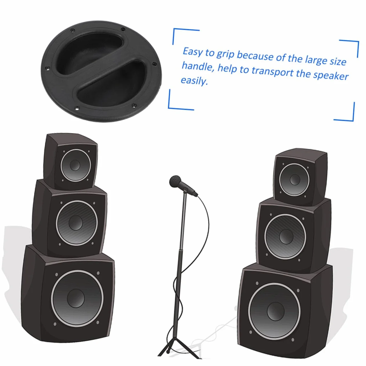 iplusmile Poignées De Haut-Parleur Encastrées Abs 146x38 Mm Lot De 8 pour Réparation Audio Transport Scène Poignée Encastrée Noire Pratique pour Enceintes Professionnelles