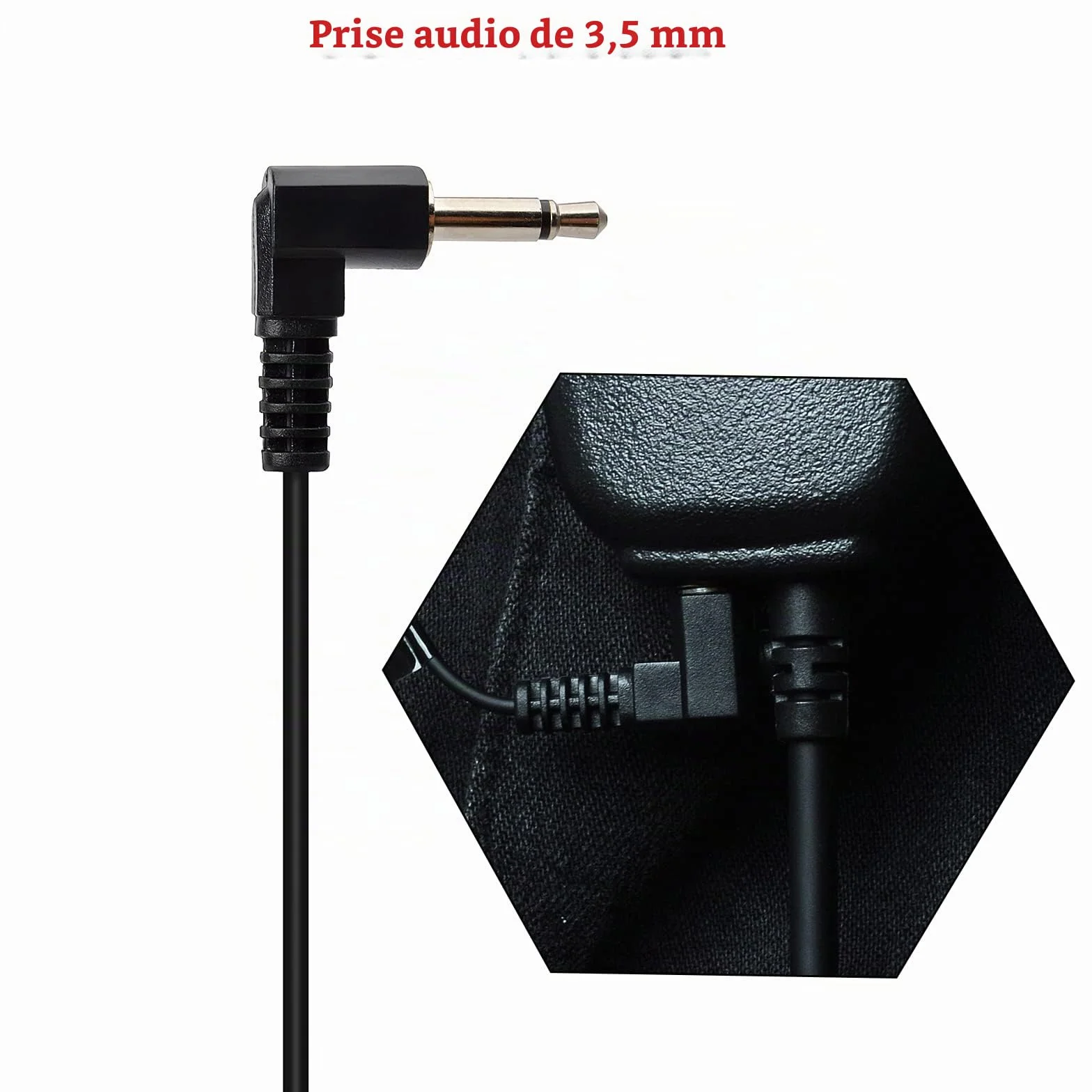 HYS Oreillette Écouteurs Intra-Auriculaires avec Tube Acoustique, 3,5 mm, Transparent, avec Clip de Fixation, Casque de sécurité pour Radio (Noir, écouteurs + 1 tête Champignon Plus Longue)