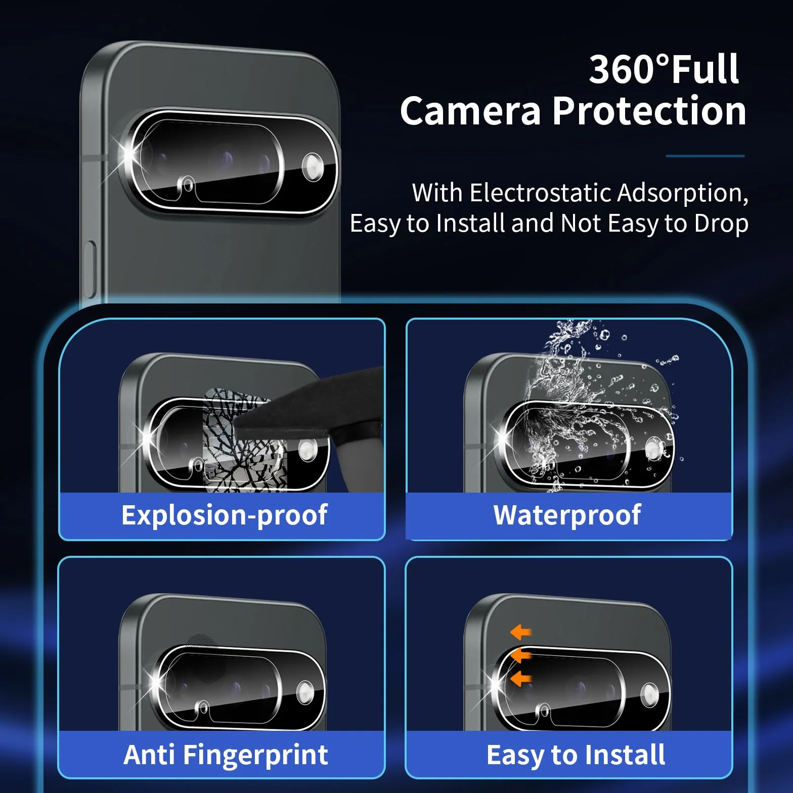 Verre Trempé Pour Google Pixel 10, [3+3 Pièces] Vitre Protection écran Protection Camera, 9H Dureté Ultra HD Anti Rayures Film Protection écran, Avec Outil D'alignement Facile