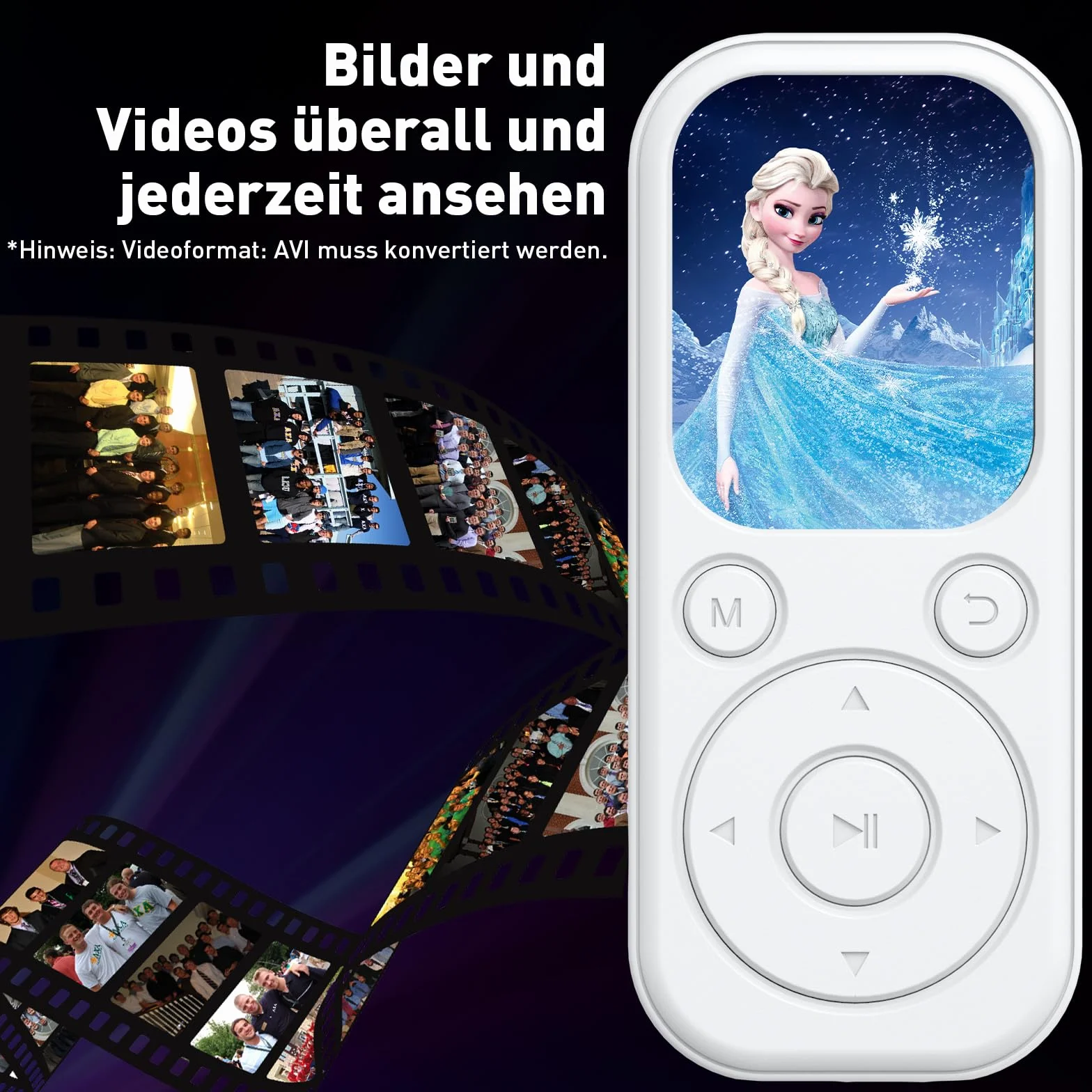 Lecteur MP3 Bluetooth 128 Go avec Radio FM, Enregistreur Vocal, Son HiFi, Blanc