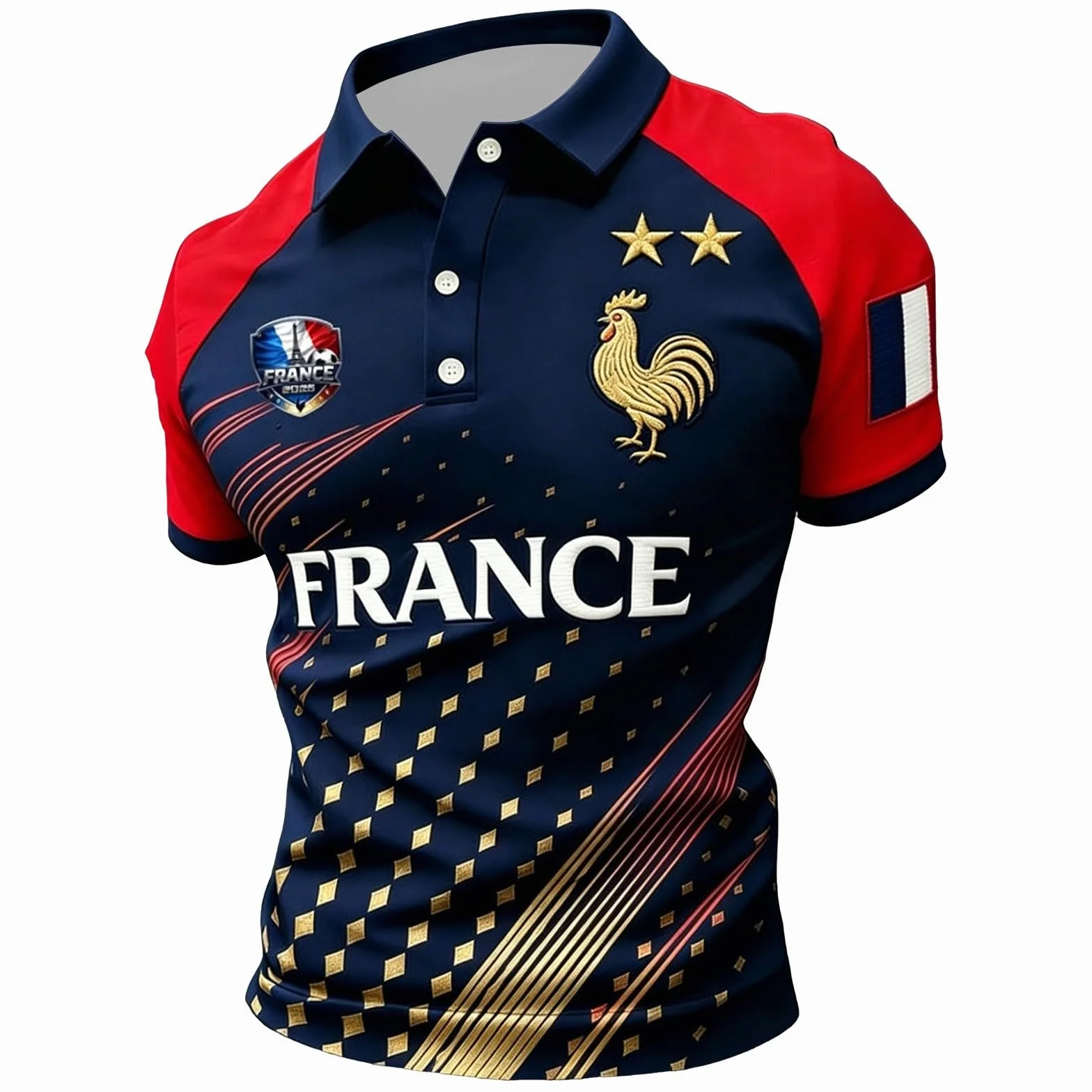 Coupe du Monde 2026 Maillot de Football Supporter France Haut Décontracté Classique