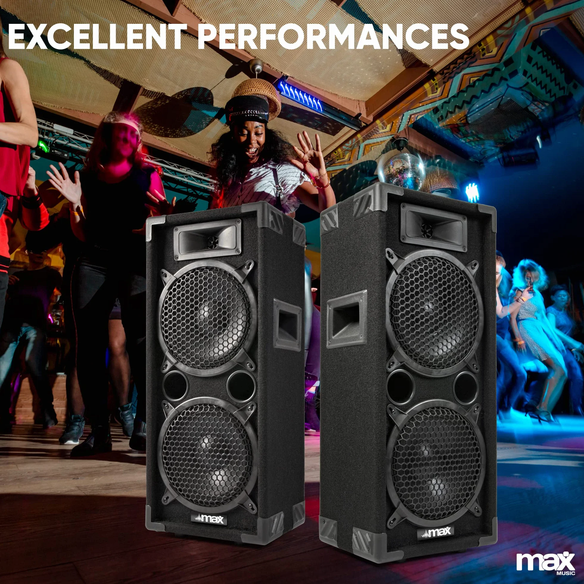 MAX Max28 1600W Enceintes 2x 8"