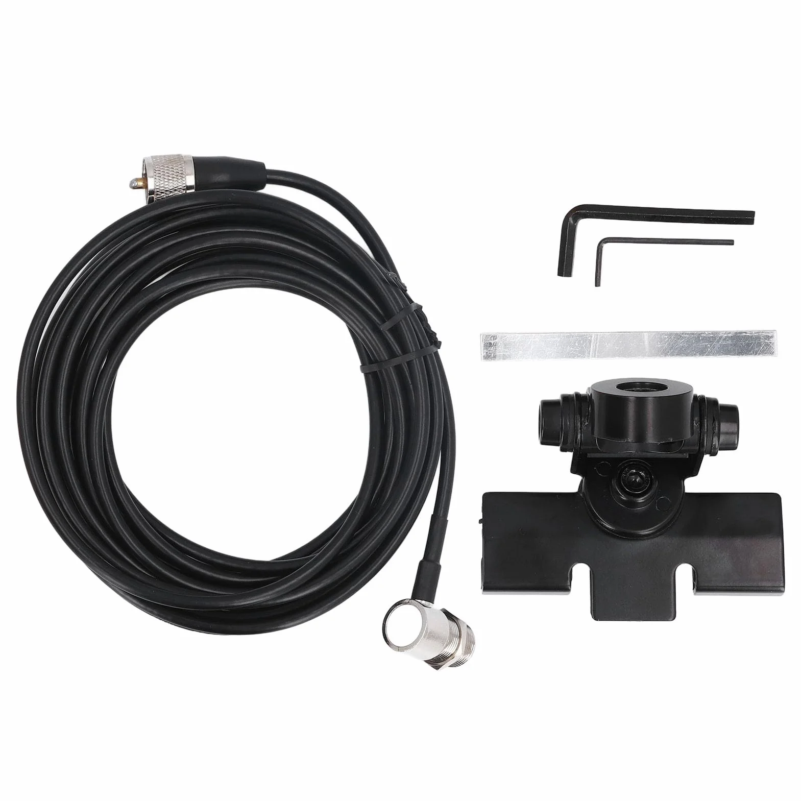 Support d'Antenne Radio Mobile Réglable 360° avec Câble Coaxial PL259 16,4 Pieds pour Nagoya RB 400 Vertex