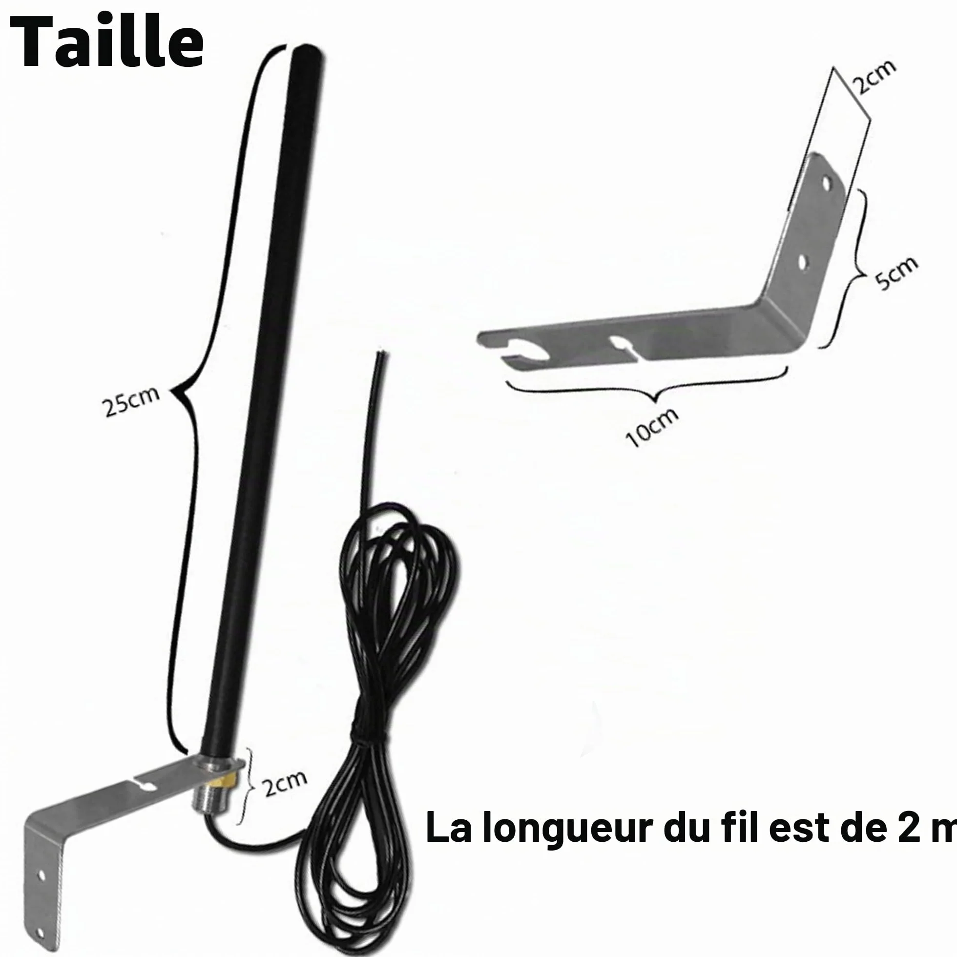 Antenne Universelle 433,92 MHz pour Portail Automatique Récepteurs et Automatisme de Porte Garage avec Support et Câble D'extension