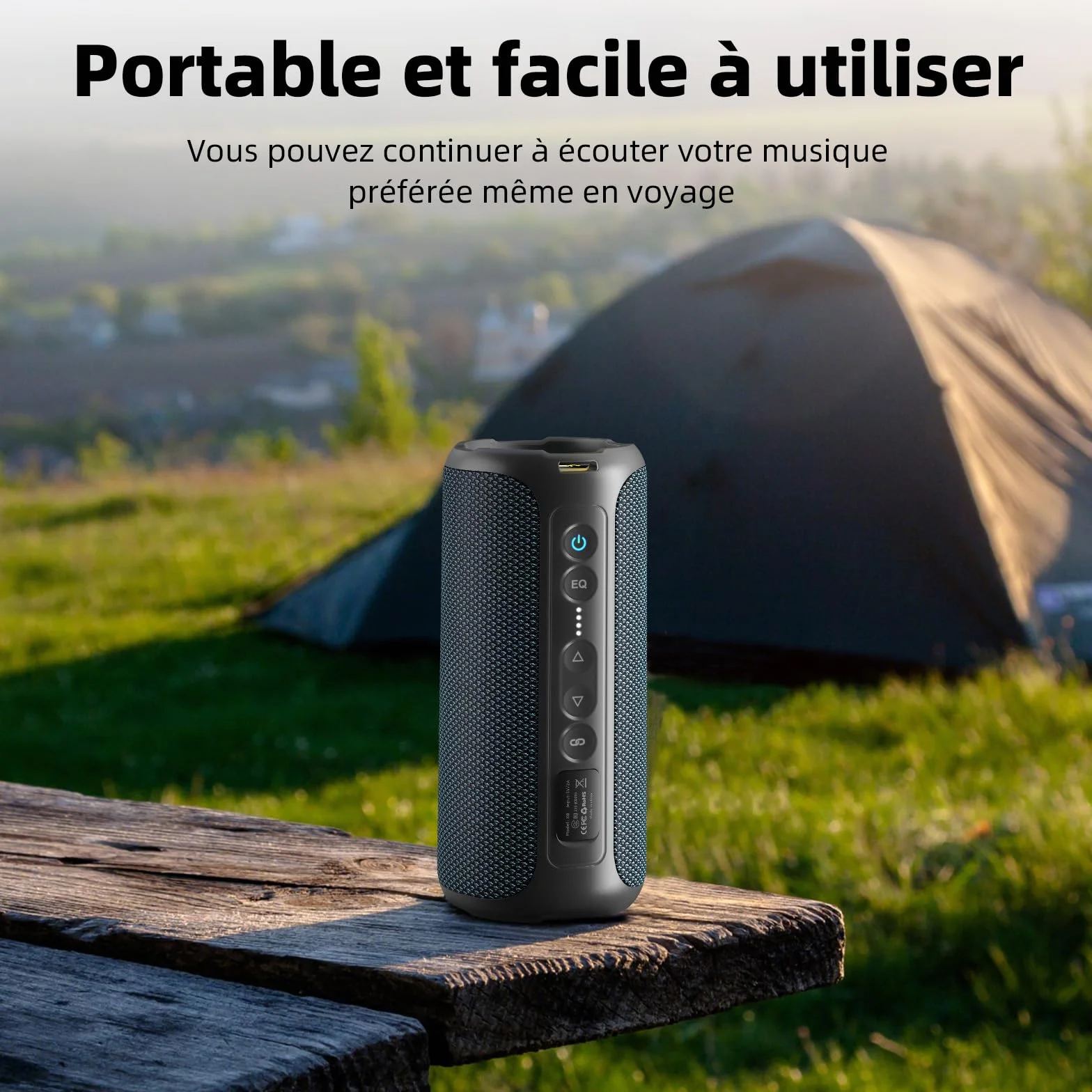 Ortizan 40W Enceinte Bluetooth Puissante IPX7 Portable Rechargeable 30h Autonomie Stéréo Sans Fil