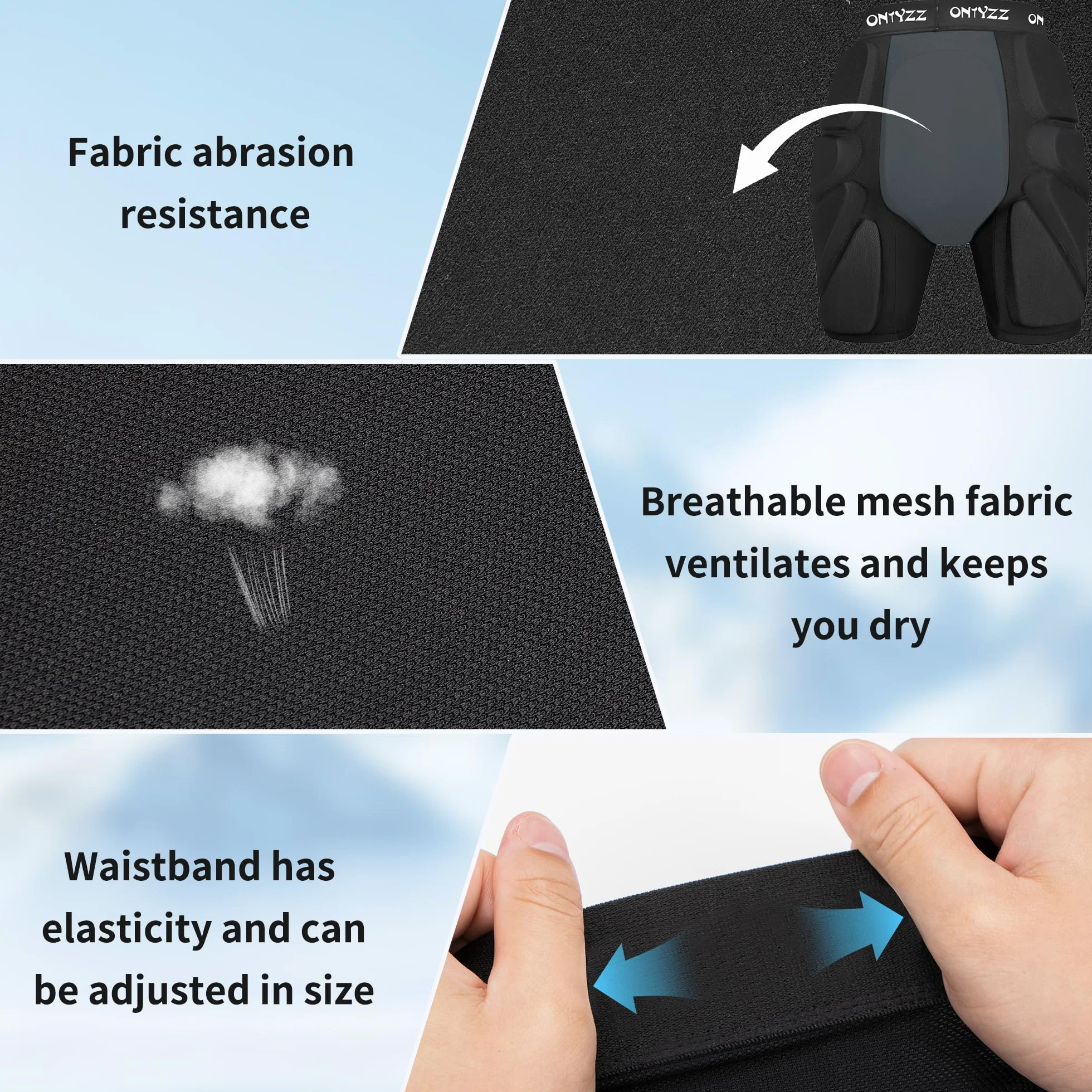 Pantalon Protection 3D pour Skateboard Ski Snowboard Hanches Fesses Coccyx Rembourré
