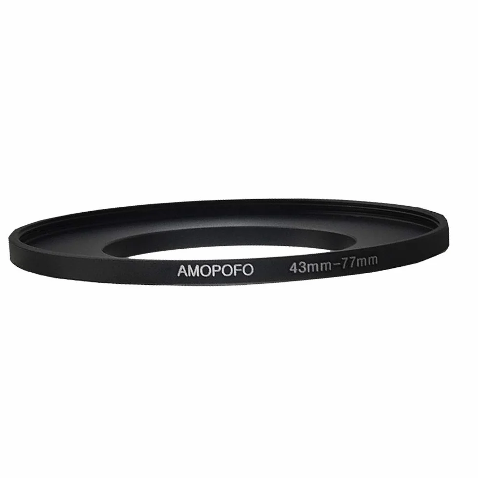 Bague de filtre en métal 43 mm à 77 mm pour appareil photo - 43-77 mm - Bague d'objectif d'appareil photo avec filetage de filtre 43 mm sur bague de filtre 77 mm.