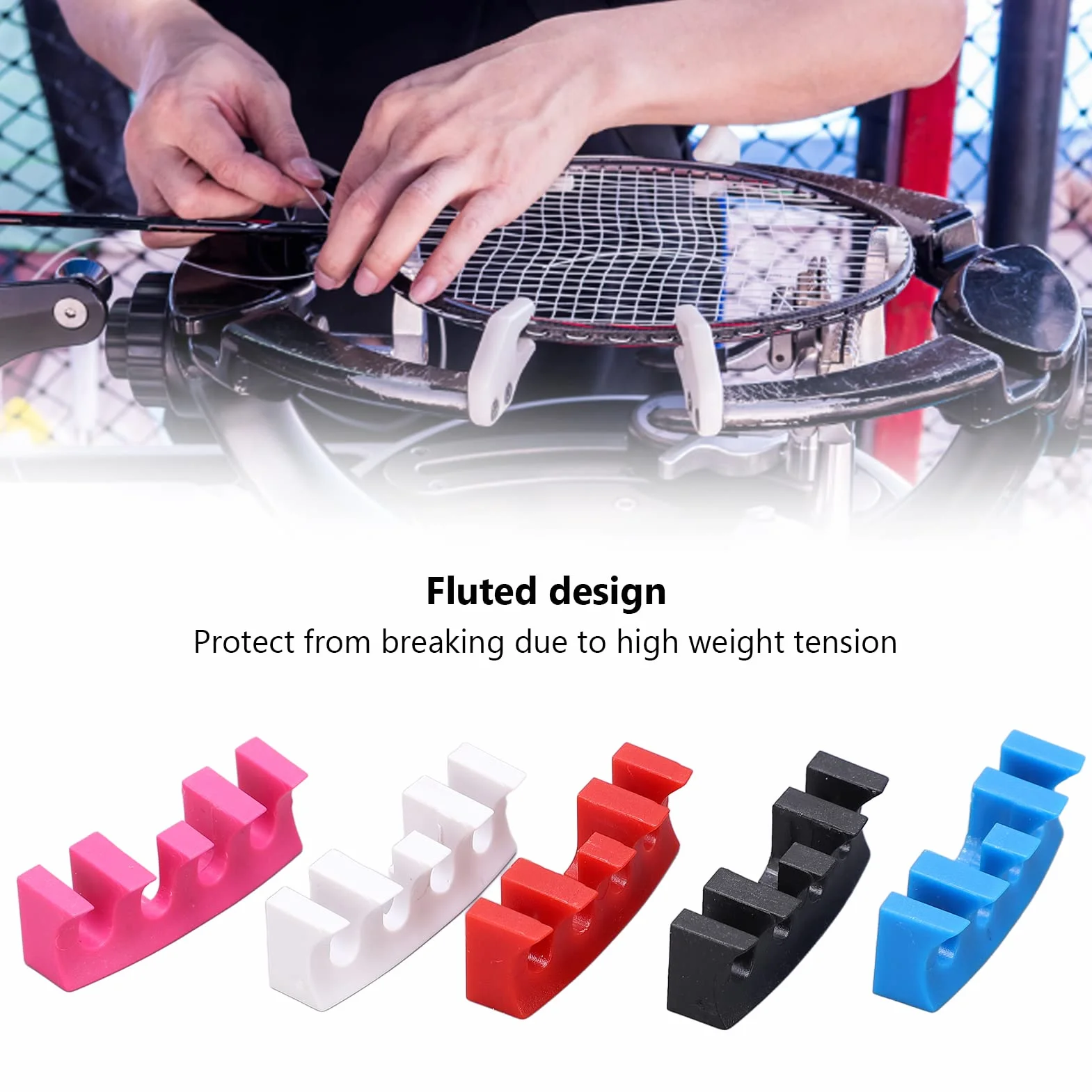 Épandeur de Charge de Raquette de Badminton 5 pièces Adaptateur Protecteur de Chaîne