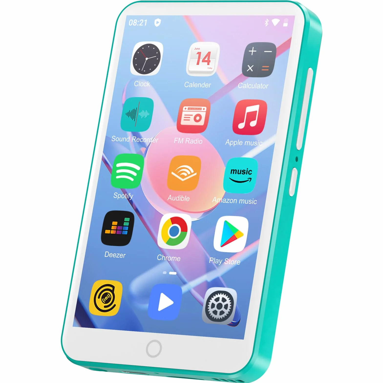 Lecteur MP3 avec Bluetooth et WiFi, Oilsky 80GB 4'' Android 9.0 Lecteur de Musique, MP4 à écran Tactile 1080P, Mp3 Portable avec Spotify, Audible, Deezer (Cyan)