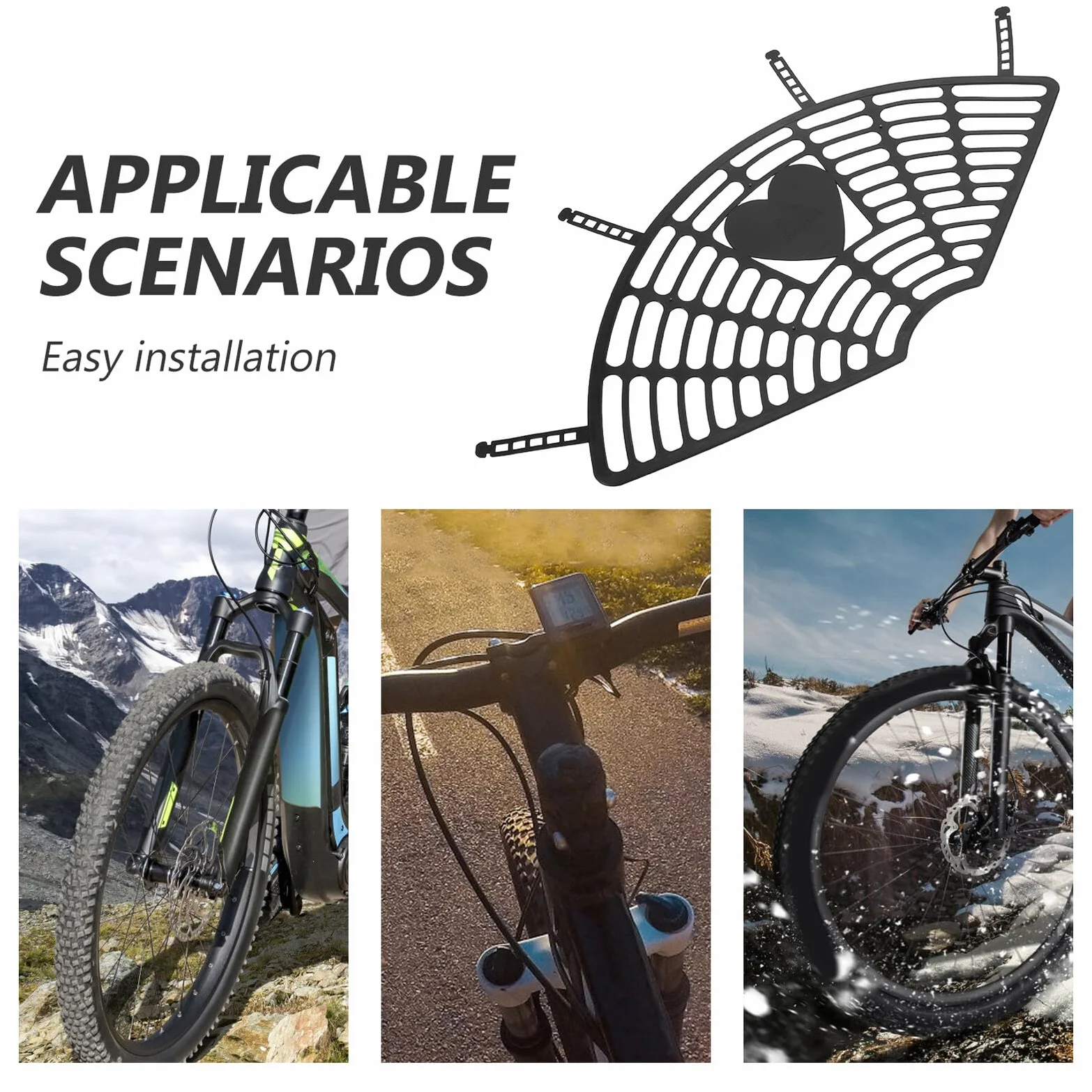 STOBAZA Filet de Protection Roue Arrière Vélo Électrique Garde Sécurité Compatible Montage Facile