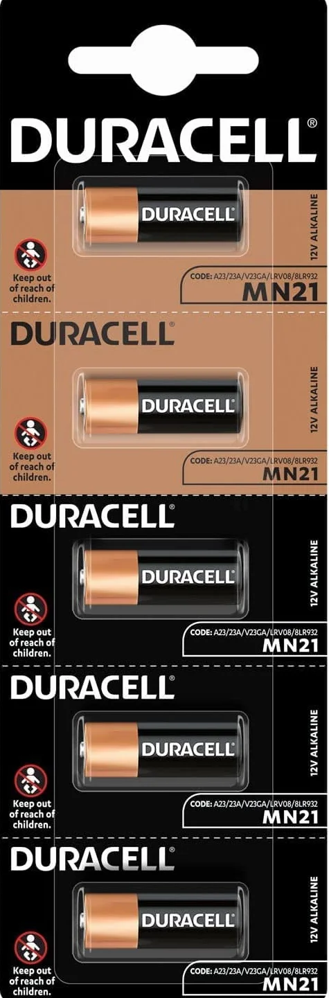 5 x Duracell MN21 A23 23A (1 blister de 5 batteries) 5 piles