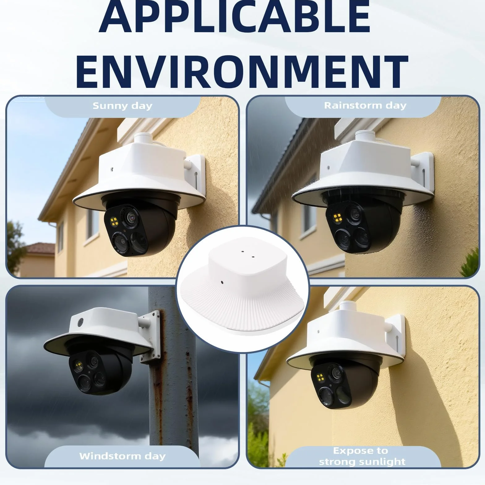 Housse de Protection Contre la Pluie pour Eufy Security SoloCam S340 Résistante aux Intempéries Protège Contre la Pluie, Les Aayons UV Poussière et Vents Violents（Blanc）