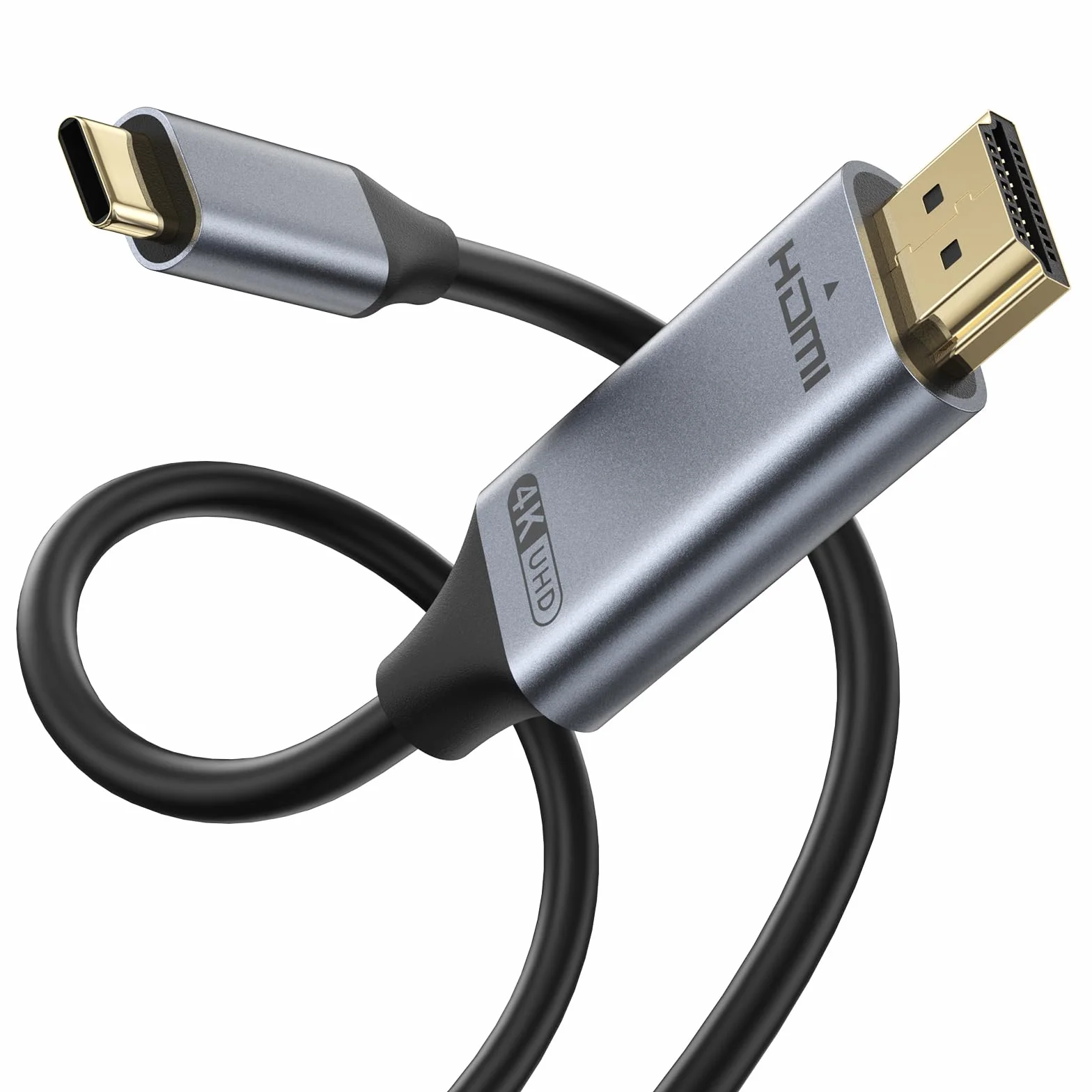 Cable USB C vers HDMI 2M(4K@30Hz), Câble Type C vers HDMI 4K, Thunderbolt 4/3 vers HDM I Compatible pour MacBook Pro 2023/Air 2022, iPad Pro/Air, Galaxy S23/S22/S21, Note 20, Surface Pro (1.5m)