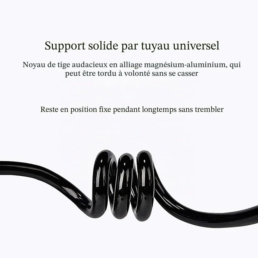 Support Col de Cygne Téléphone, Portable Support Universel Support de Téléphone Pliable Rotation 360° Réglable Stand Smartphone avec Clip,Utilisé dans Les Chambres, Bureaux, Voitures (Noir)