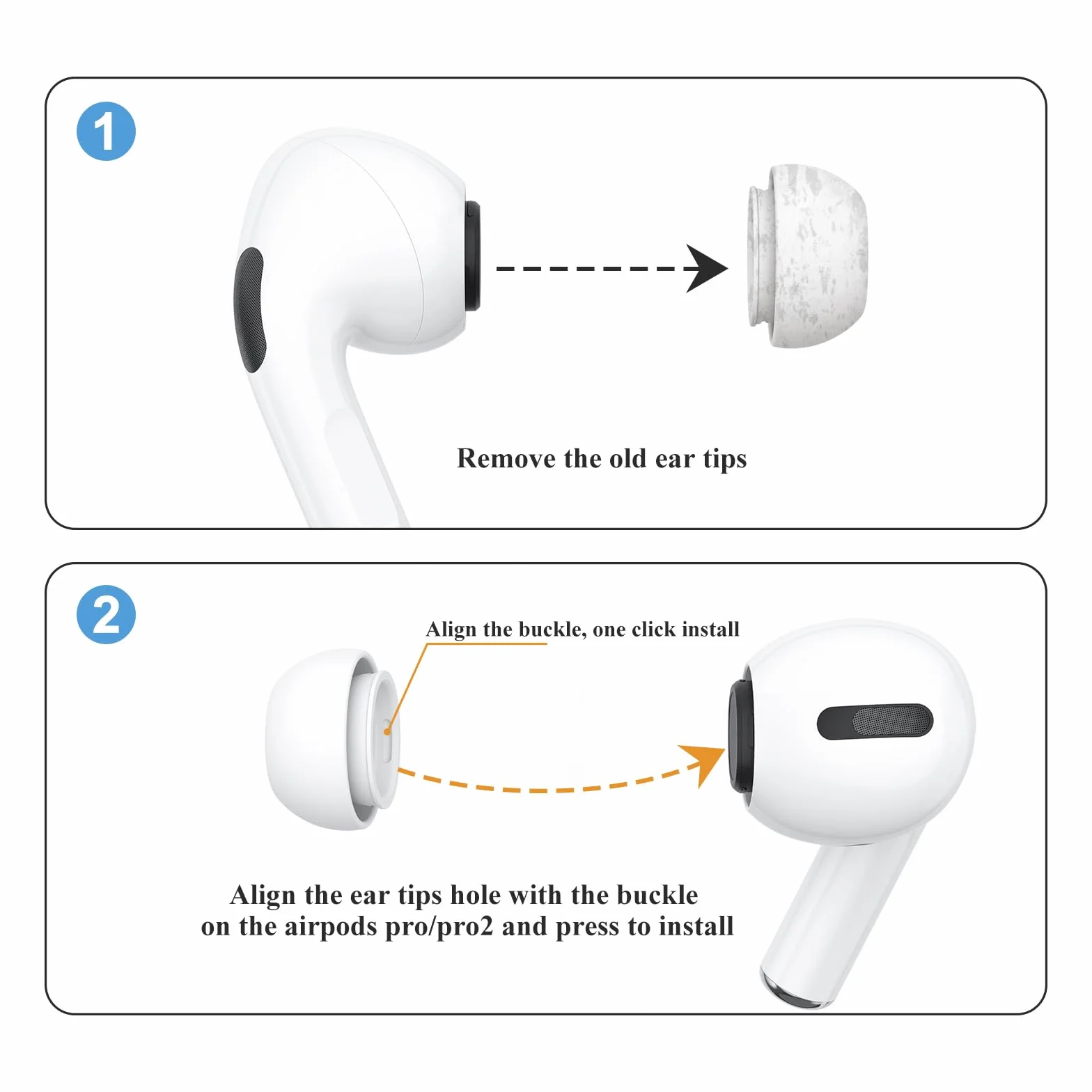 Wanme Embouts de Rechange pour Airpods Pro/Airpods Pro 2, Silicone avec Trou de Réduction du Bruit et Garde-Poussière