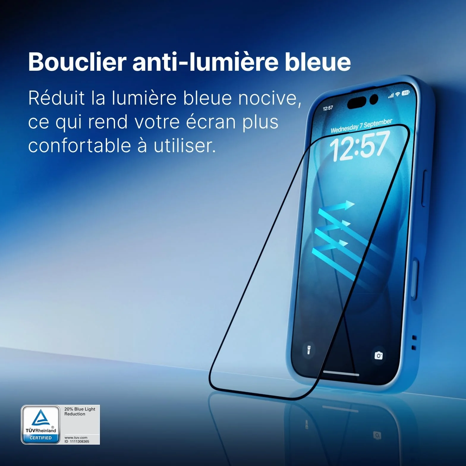 RhinoShield Protection d'écran Compatible avec [iPhone 17/17 Pro/ 16 Pro] | Impact Protector Pro – résistant aux Chocs et aux Rayures, Anti-lumière Bleue, Outil d’Installation Inclus -Transparente