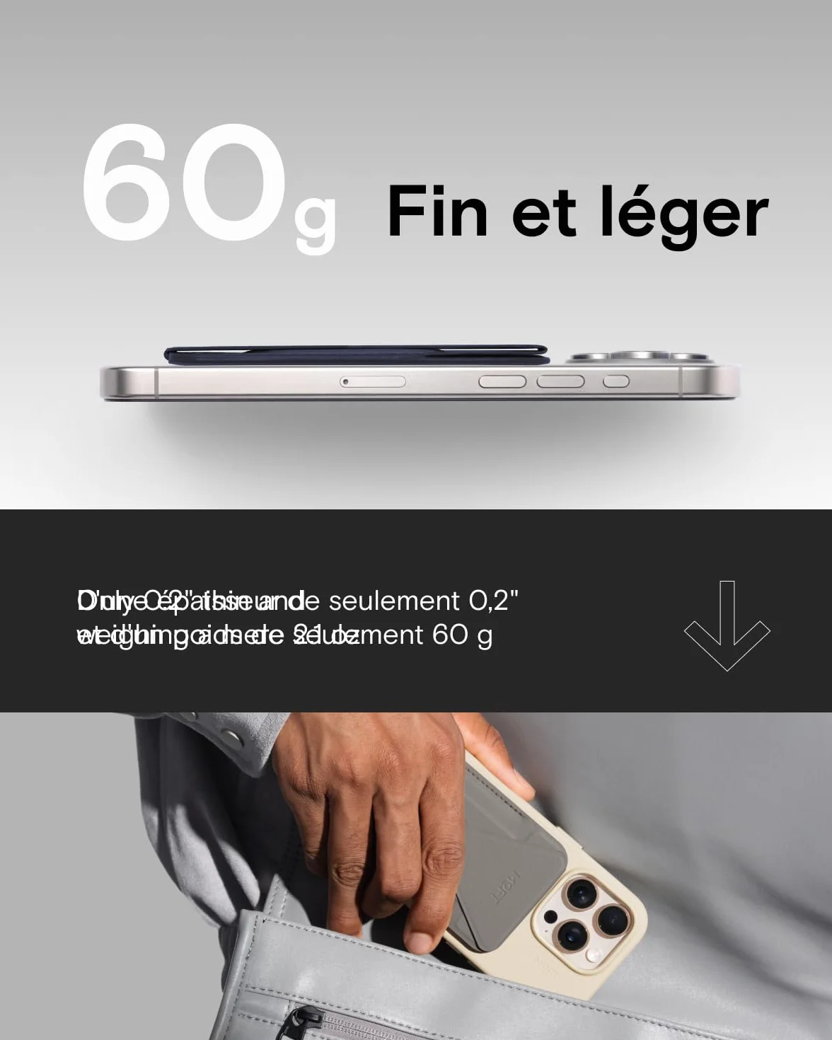 MOFT Porte-Carte Magsafe Cuir Végan iPhone 17/16/15/14/13/12 Support Téléphone 3 Modes Noir