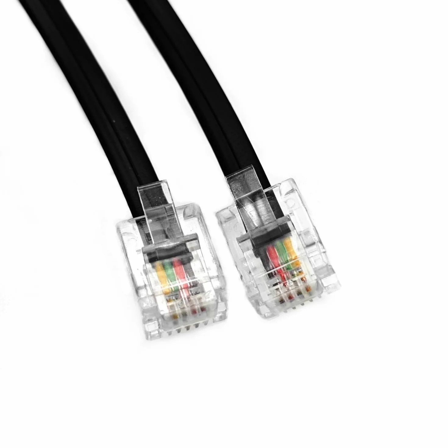 JZK 2M Noir Câble haut débit RJ11, rallonge téléphonique, câble Internet DSL, câble ADSL, pour routeur, téléphone fixe, télécopieur, modem