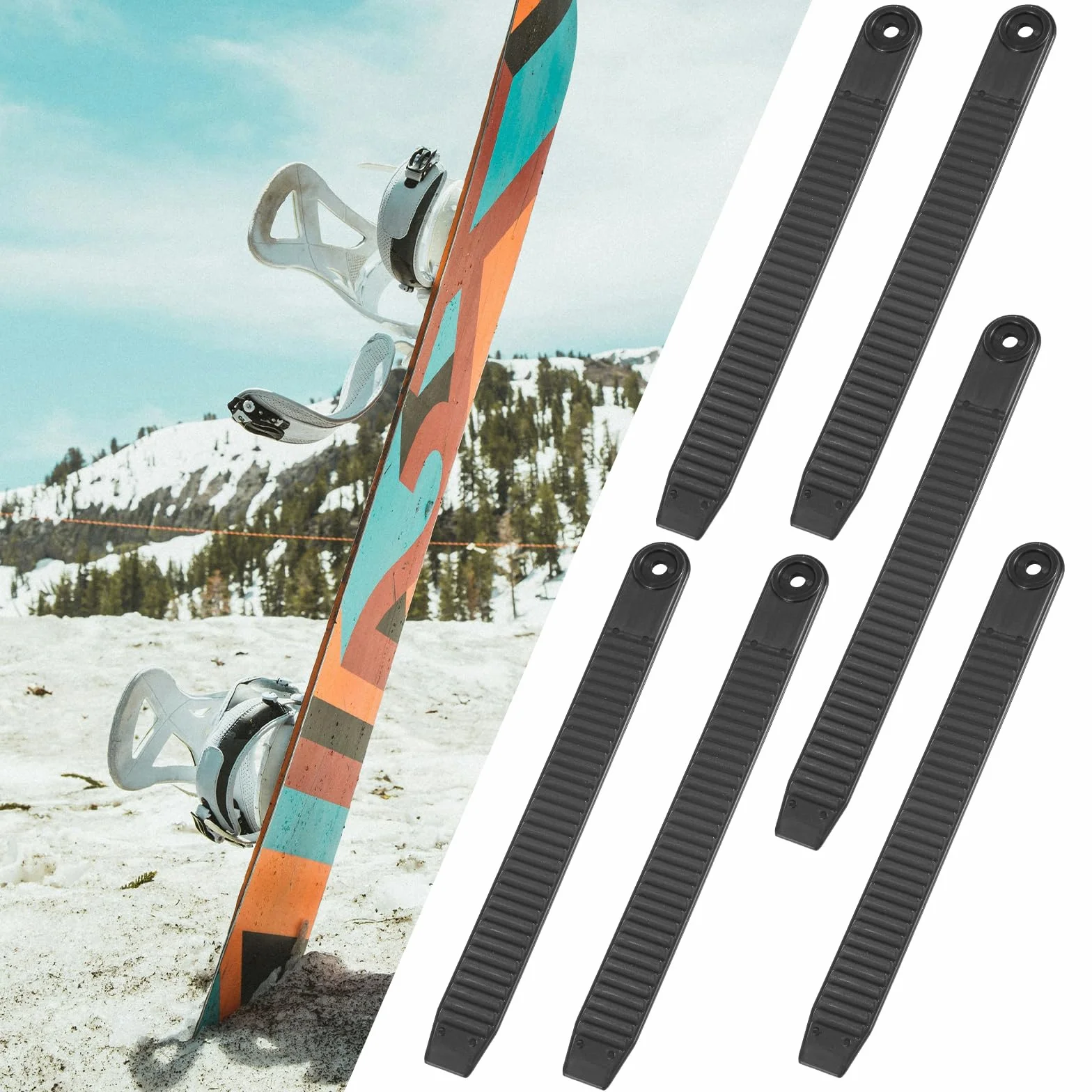 Gosknor Sangle de Fixation Snowboard 6pcs, Très Élastique Binding Straps Support