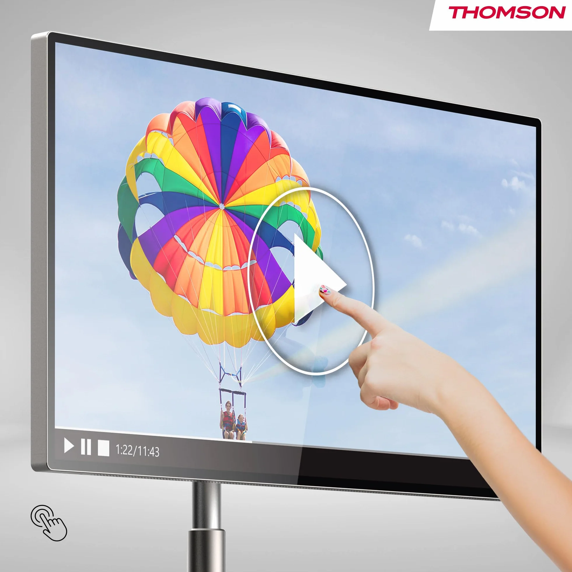 THOMSON Go Plus 32 Pouces (81 cm) Android Portable 4K UHD écran Tactile Wi-Fi 6 Bluetooth 5.1 Batterie 4h