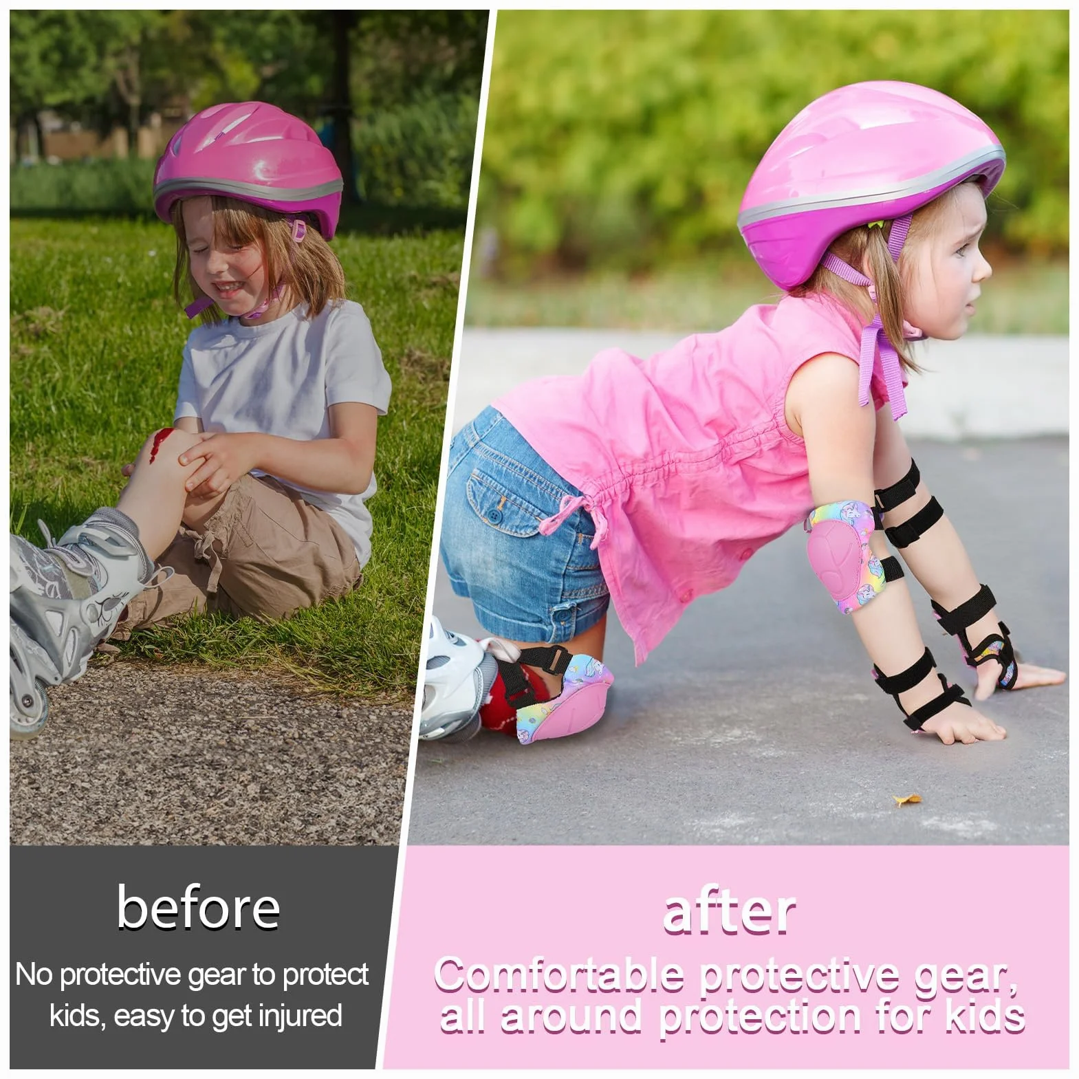 Ensemble de Protections Enfant 6 en 1 Réglables Protection Roller Skateboard