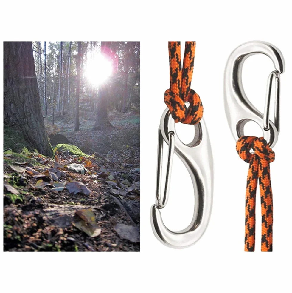 Mousquetons Escalade Acier Inoxydable 100 KG 50 mm Camping Randonnée