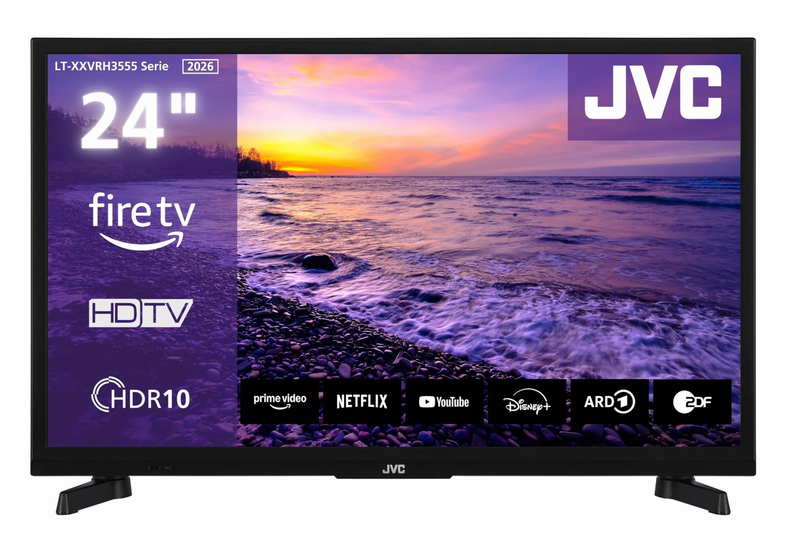 JVC Fire TV LT-24VRH3555 (2026) Fire TV, HD, Smart TV, HDR, avec Commande vocale Alexa et Triple Tuner, LED
