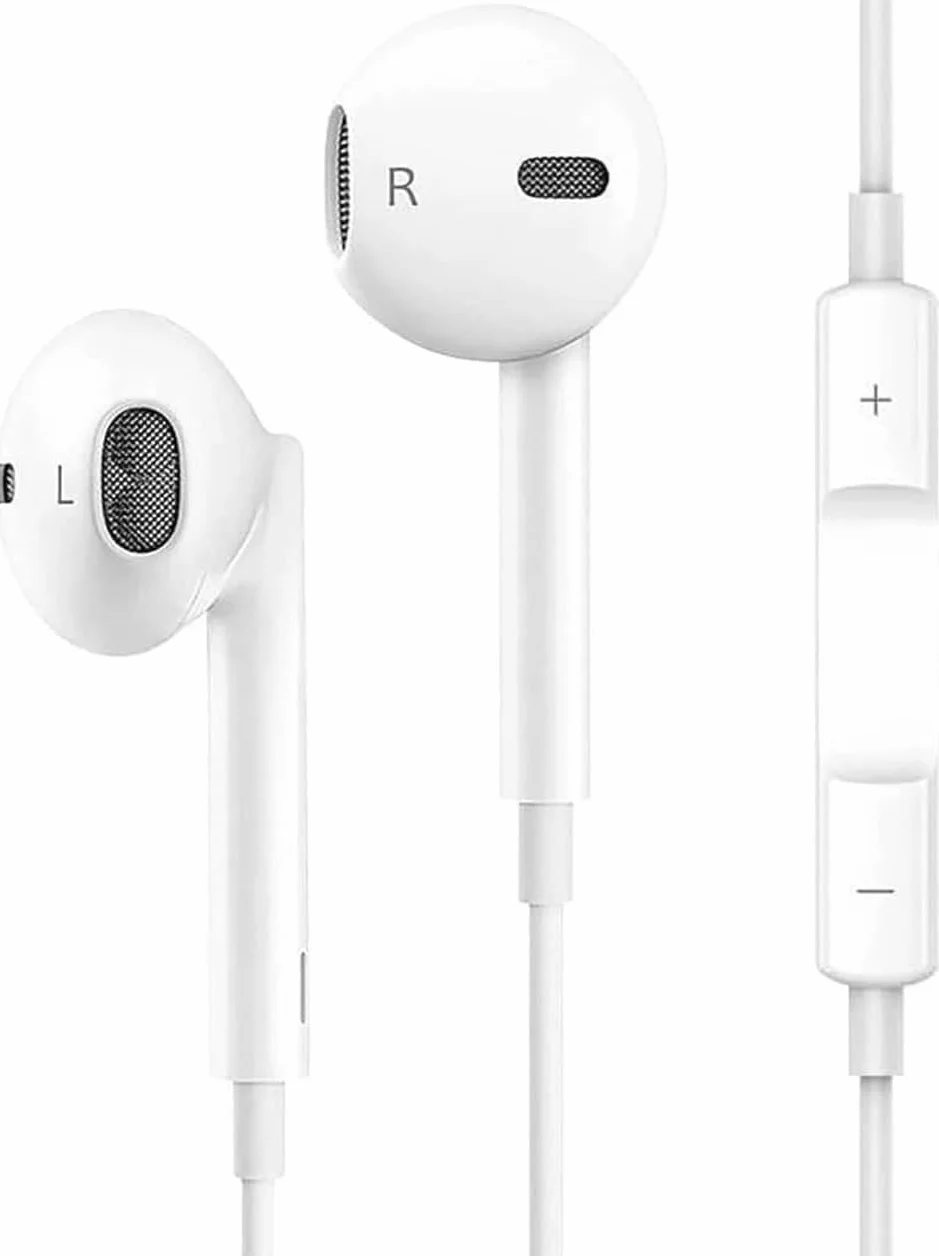 EvoMart Ecouteur Compatible avec iPhone 14/14 Pro/13/13 Pro/12/12Pro/11 Pro Max/SE/XS Max/X/8/7, Écouteur pour iPhone Stéréo HiFi avec Microphone et Contrôle du Volume