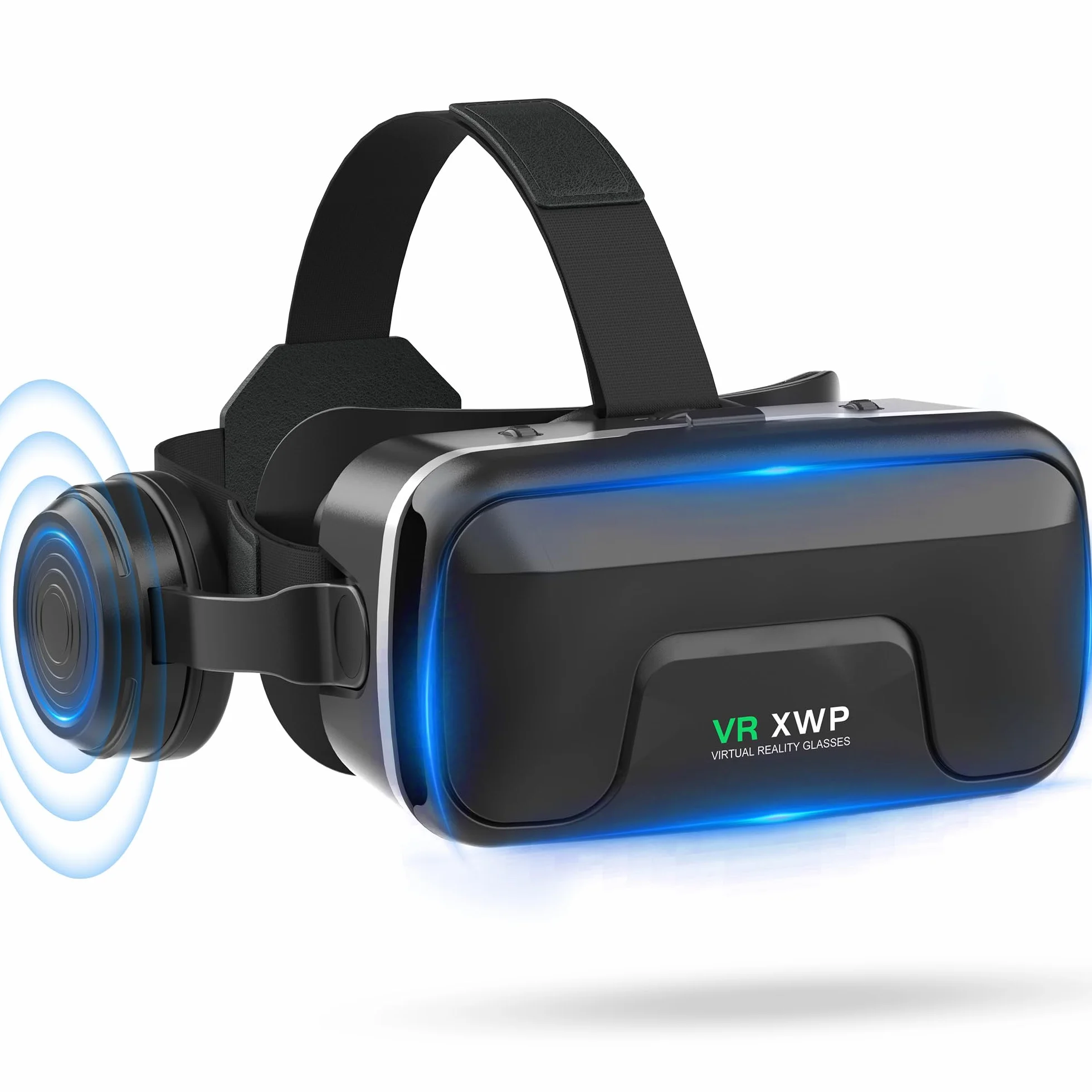 Casque VR XWP Lunettes Réalité Virtuelle 3D avec Écouteurs pour iPhone Android 4,7-7,2 pouces Lentilles HD Jeux Films