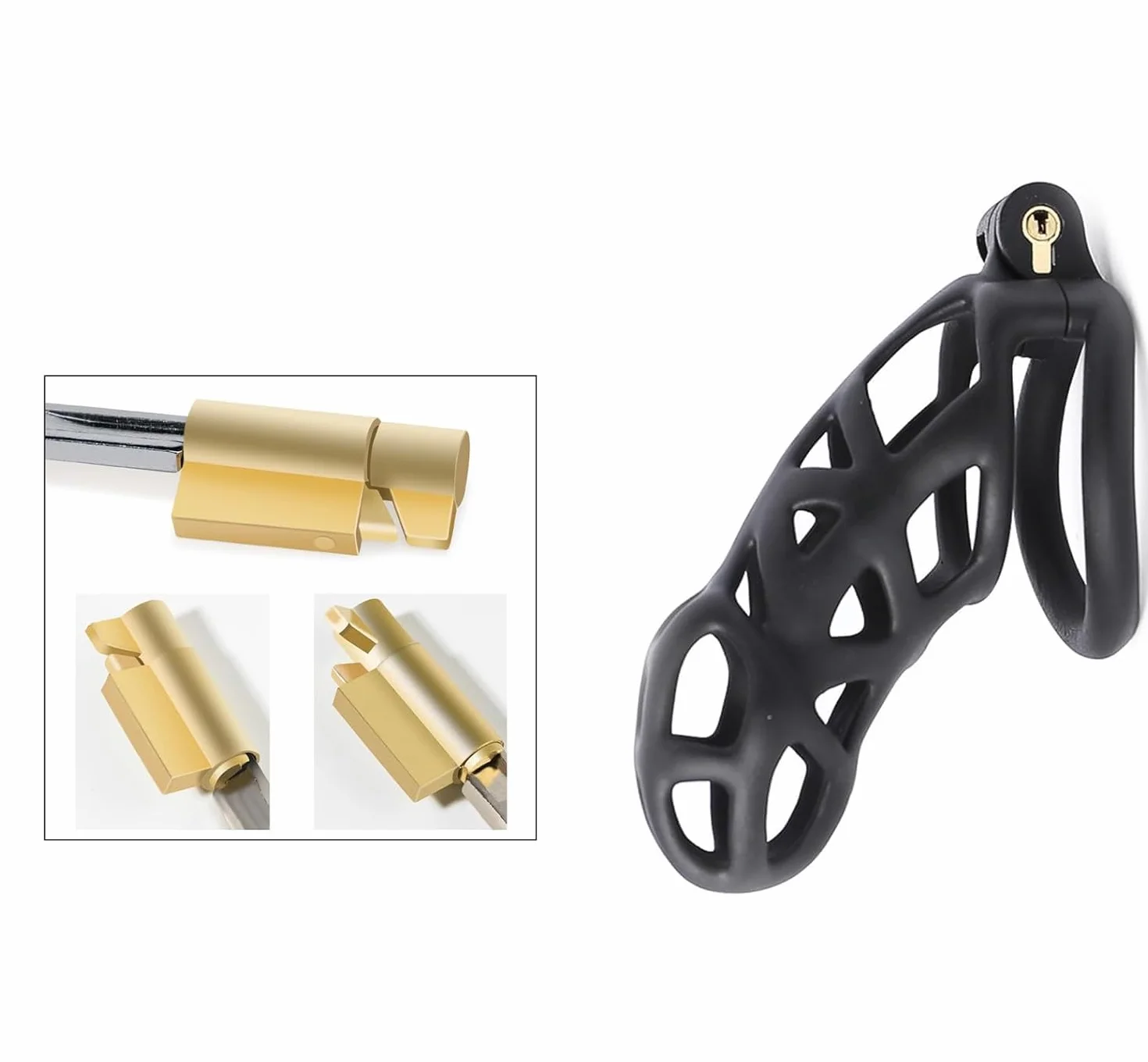 Support léger en résine structure 3D anti-chute antivol Sangle secondaire complémentaire 4 boucles F408